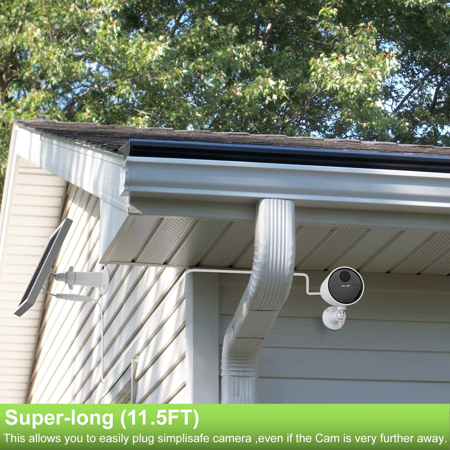 3 Pack Solar Panel for SimpliSafe Outdoor Security Camera - 2200mAh Built-in Battery, IP66 Waterproof with Aluminum Alloy Frame - Continuous Power Supply for Home Security & Surveillance (Ideal for Backyard, Front Door & Outdoor Monitoring)