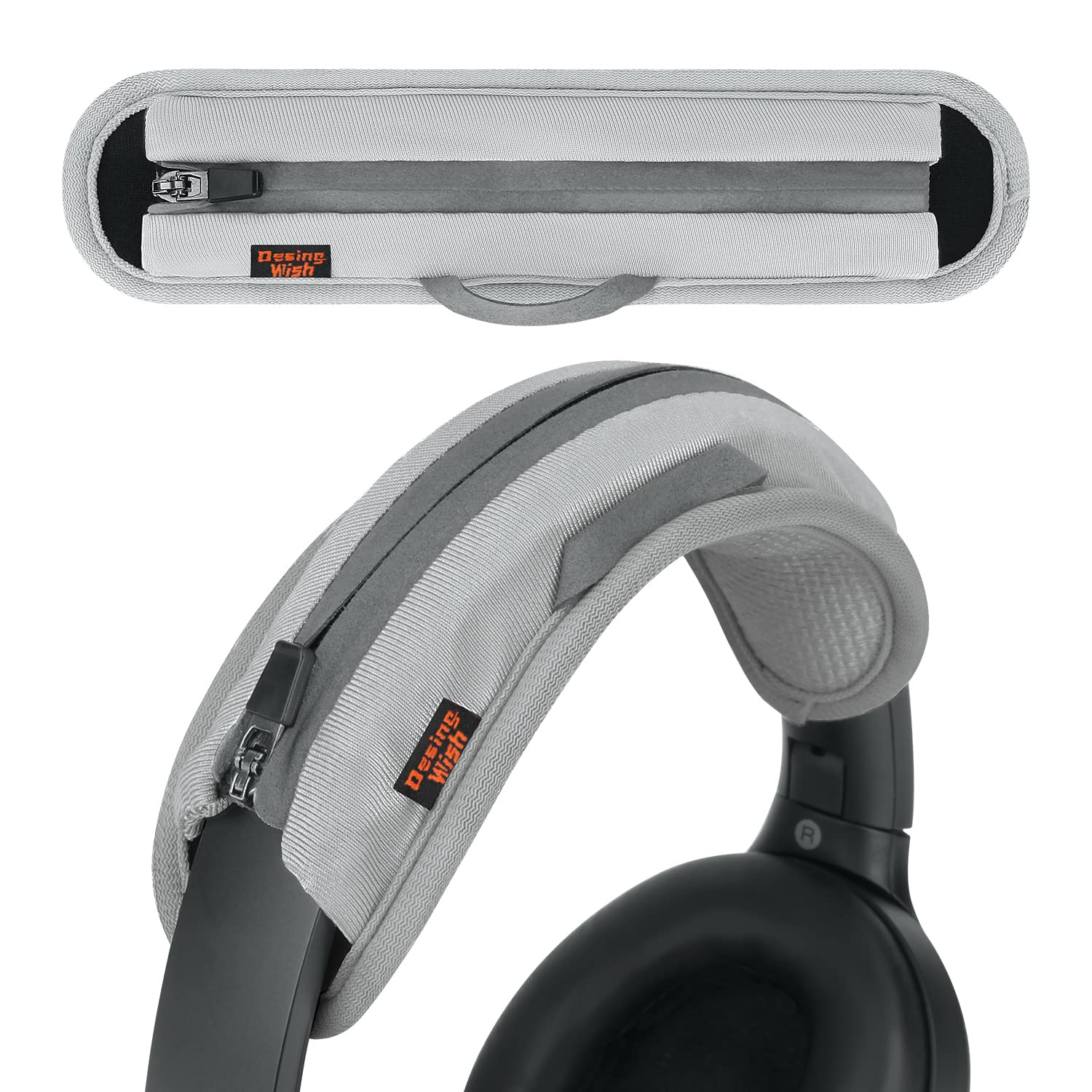 Universal Replacement Headphone Headband Cover - Soft Cushion Pad Compatible with Sony, Bose, Beats, JBL - Noise Canceling Stereo Headset Protector (Silver Grey) - Perfect for Office, Travel & Gaming Comfort