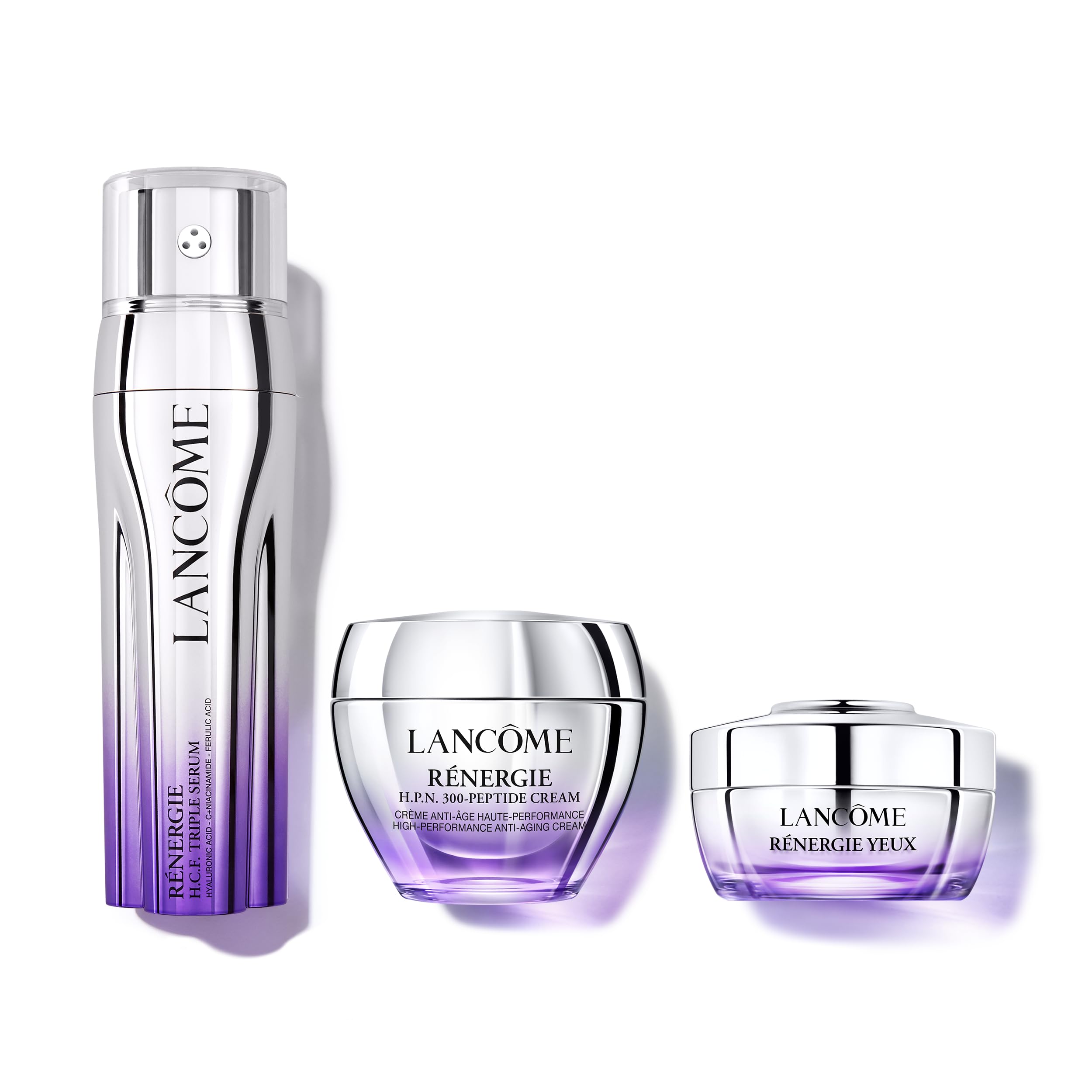 Lancôme Skincare Bundle - Rénergie H.C.F. Triple Serum, H.P.N. 300-Peptide Moisturizer & Eye Cream | Anti-Aging Set for Wrinkles & Firming | Perfect for Night Routine & Daily Hydration