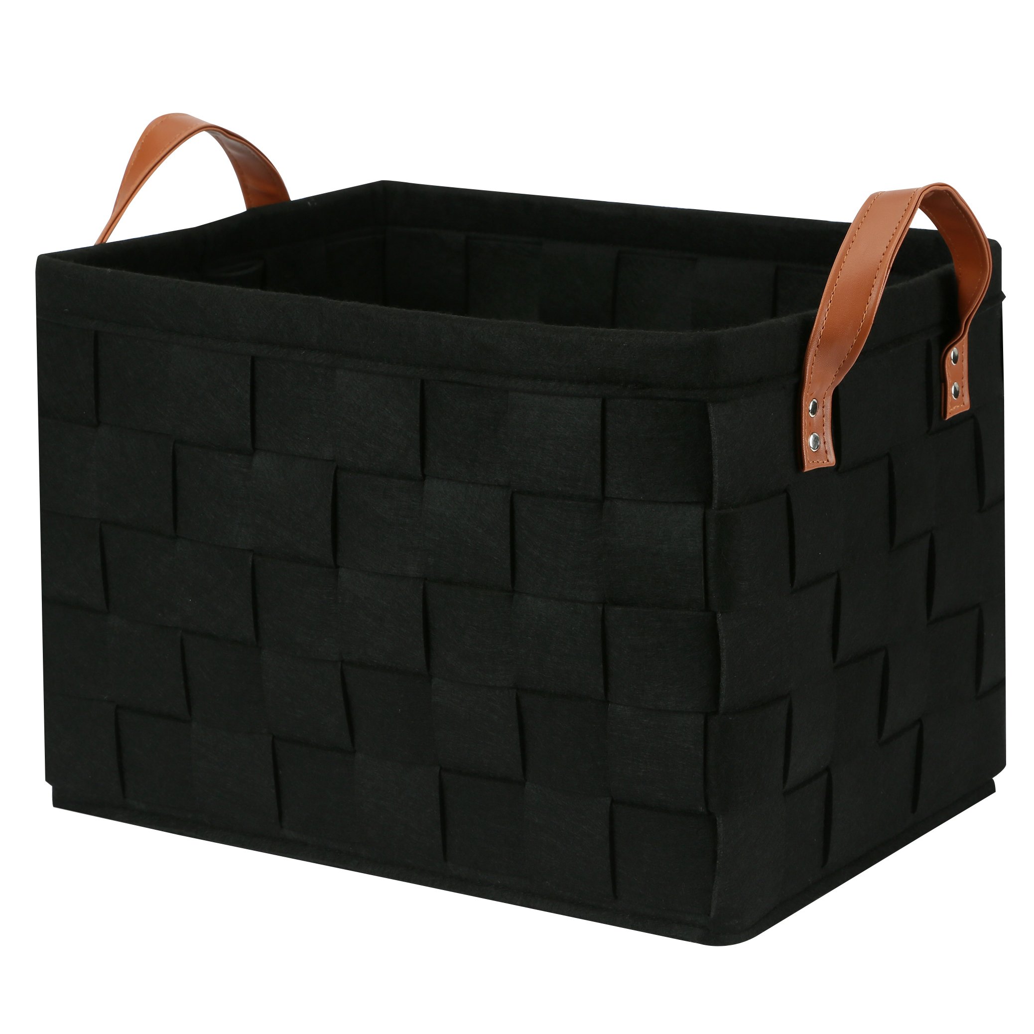 Foldable Storage Bins with Handles - Large Collapsible Fabric Storage Box for Nursery, Kids Room, Toys, Clothes & Towels Organization (16x11.8x11.5 Inches) - Perfect for Home, Office & Closet Storage Solutions