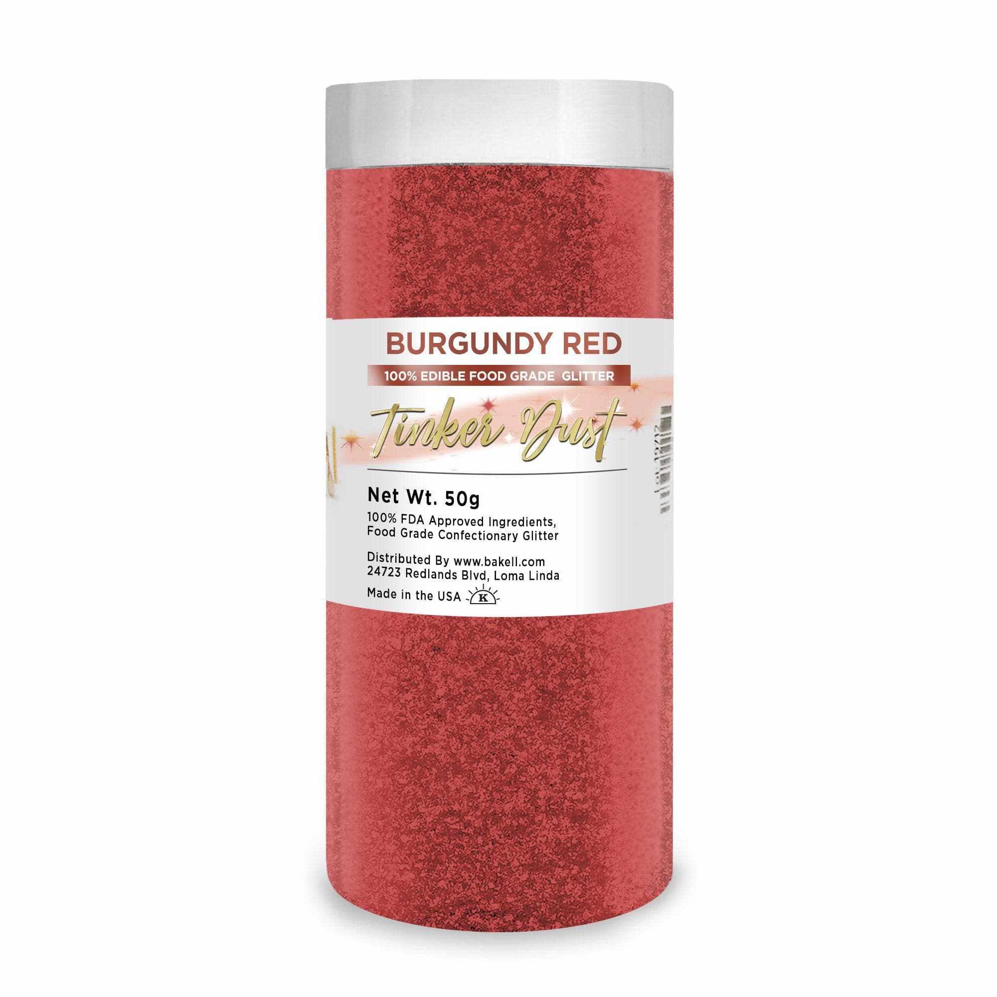 Burgundy Red Edible Glitter for Baking & Cake Decorating | Tinker Dust® | Perfect for Cupcakes, Cookies & DIY Crafts