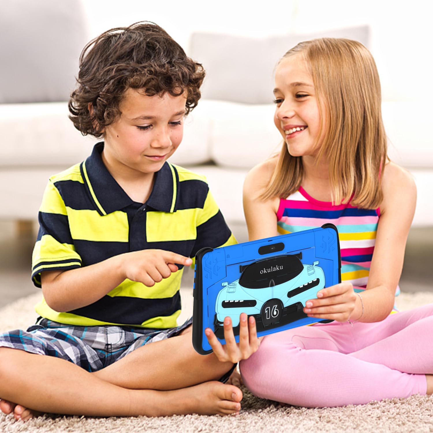 10 Inch Kids Tablet - Android Learning Tablet with WiFi, Dual Camera & 32GB Storage | Parental Control, Shockproof Case | Preloaded with Netflix & YouTube | Perfect for Boys & Girls (Blue) - Ideal for Homeschooling, Travel & Educational Playtime