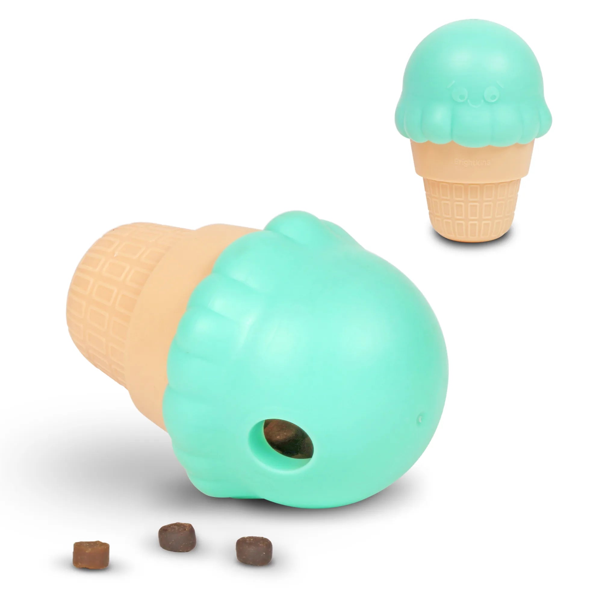 Brightkins Dog Toy Ice Cream Treat Dispenser - Interactive Treat Dispensing Toy for Small & Medium Dogs - Fun Training Reward Toy for Indoor & Outdoor Play