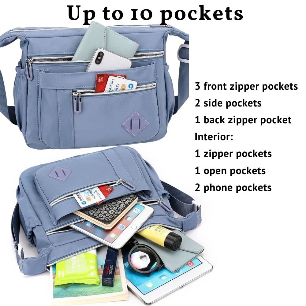 Wxnow Women's Multi-Pocket Crossbody Shoulder Bag - Stylish Travel Purse & Work Bag for Daily Commute, Shopping, and Outdoor Activities