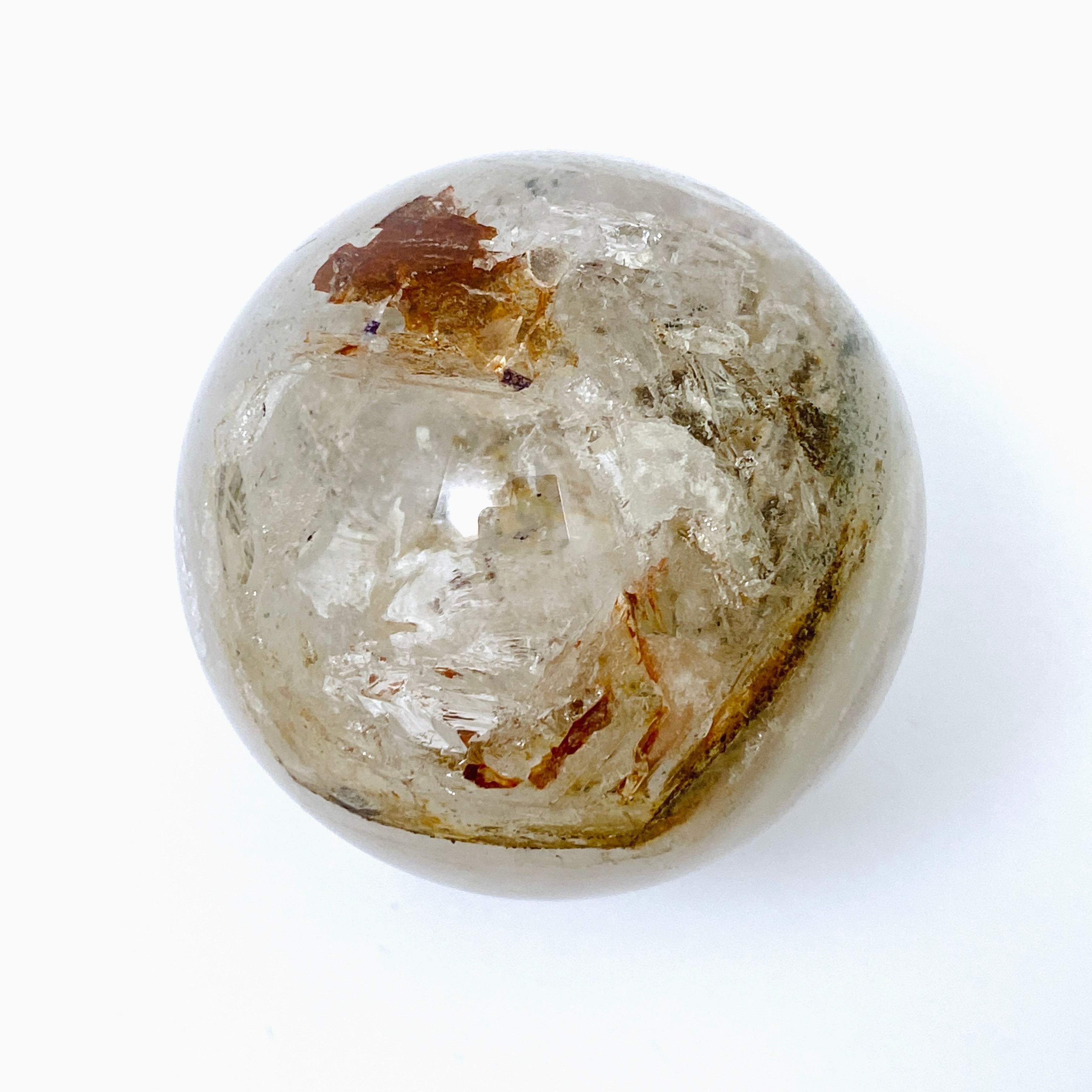 Enhydro Quartz Sphere EQS 01 - Natural Crystal with Water Bubble Inclusion - Perfect for Meditation, Energy Healing & Home Decor