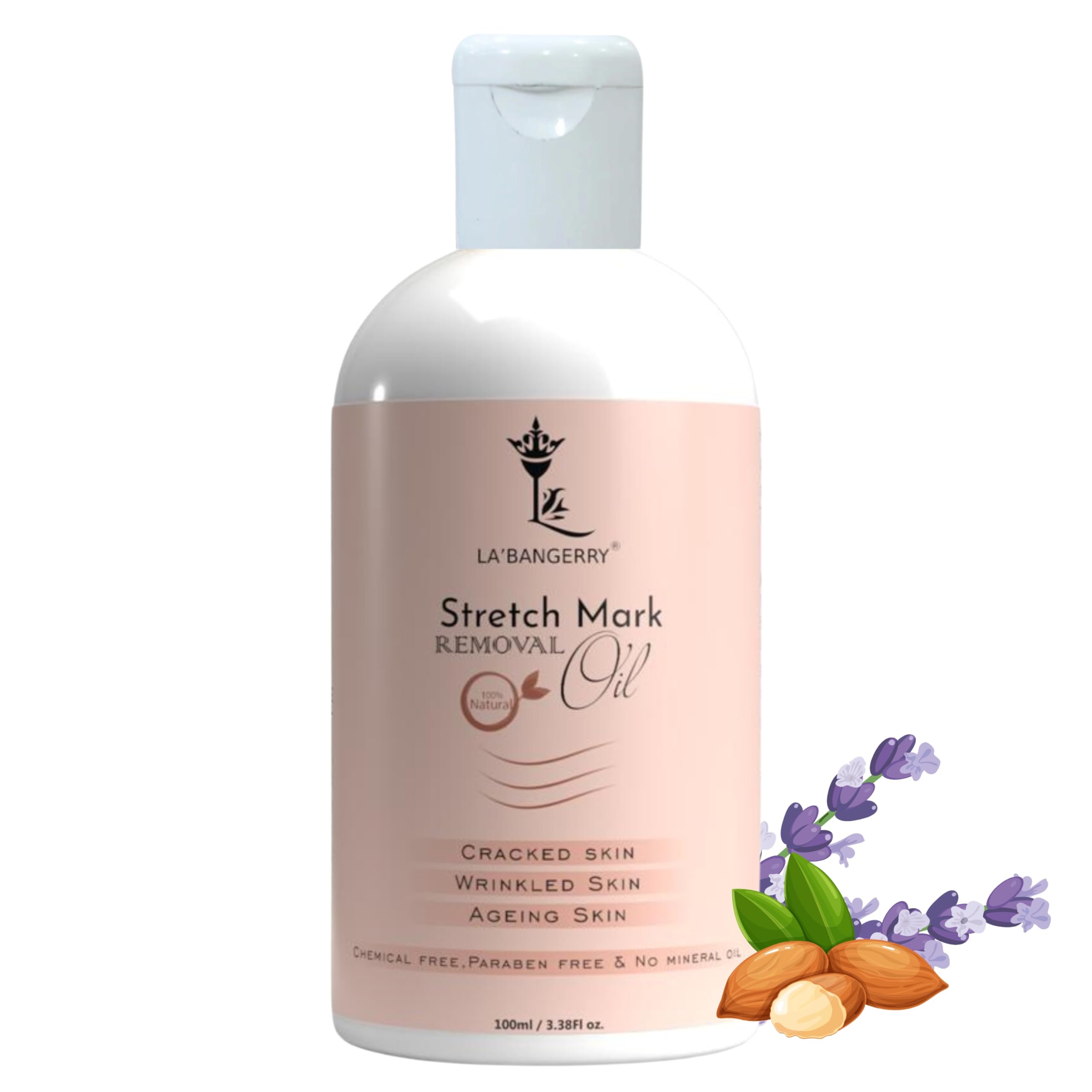 LA'BANGERRY® Stretch Mark Oil for Scar Healing & Stretch Mark Reduction | Anti-Aging Treatment for Fine Lines | Post-Pregnancy & C-Section Recovery | 100ml | Moisturizing Body Oil for Smooth Skin | Perfect for Maternity Care & Skin Repair