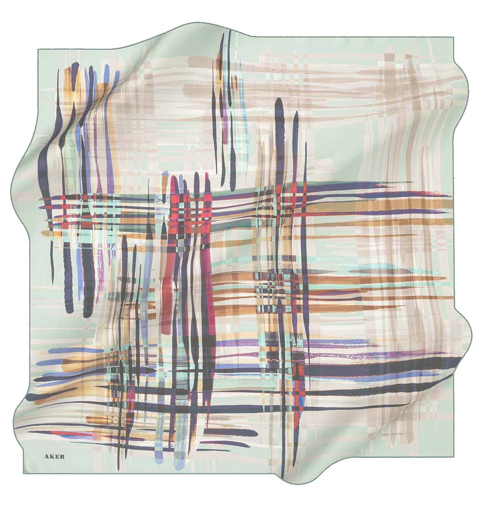 Aker Silk Cotton Patterned Square Scarf #8061 451 - Stylish Women's Fashion Accessory for Office, Travel and Special Occasions