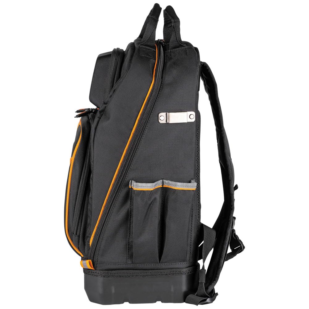 Klein Tools 62800BP Tradesman Pro Extra-Large 40-Pocket Electrician Backpack Tool Bag with Molded Bottom & Charging Port - Durable Jobsite Backpack for Electricians, Contractors & DIY Projects