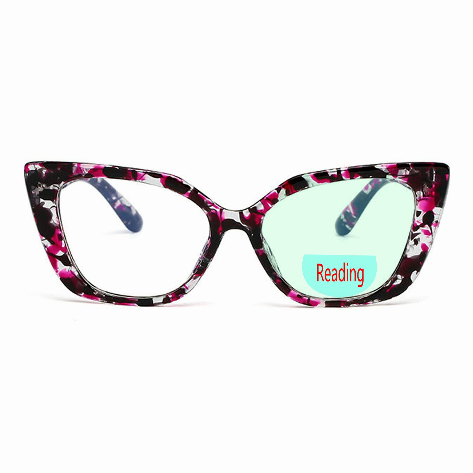 Stylish Oversized Cat Eye Reading Glasses for Women - Blue Light Blocking Bifocal Safety Eyewear with Clear Lenses | Perfect for Computer Work, Reading & Night Driving