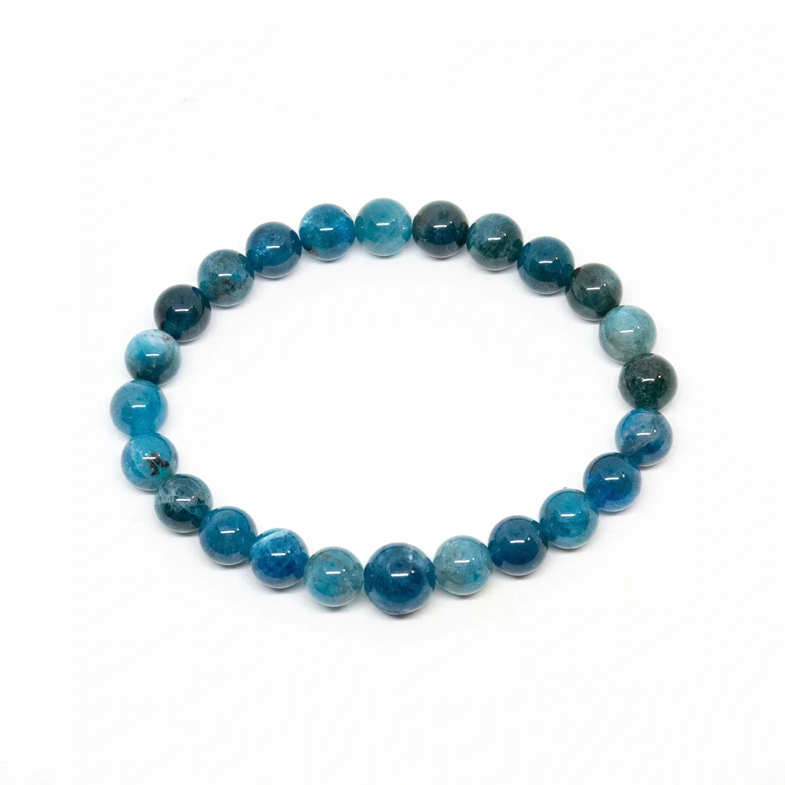 Apatite Beaded Bracelet - 4mm Wrist Mala for Average Wrists - Meditation, Yoga & Spiritual Healing Jewelry