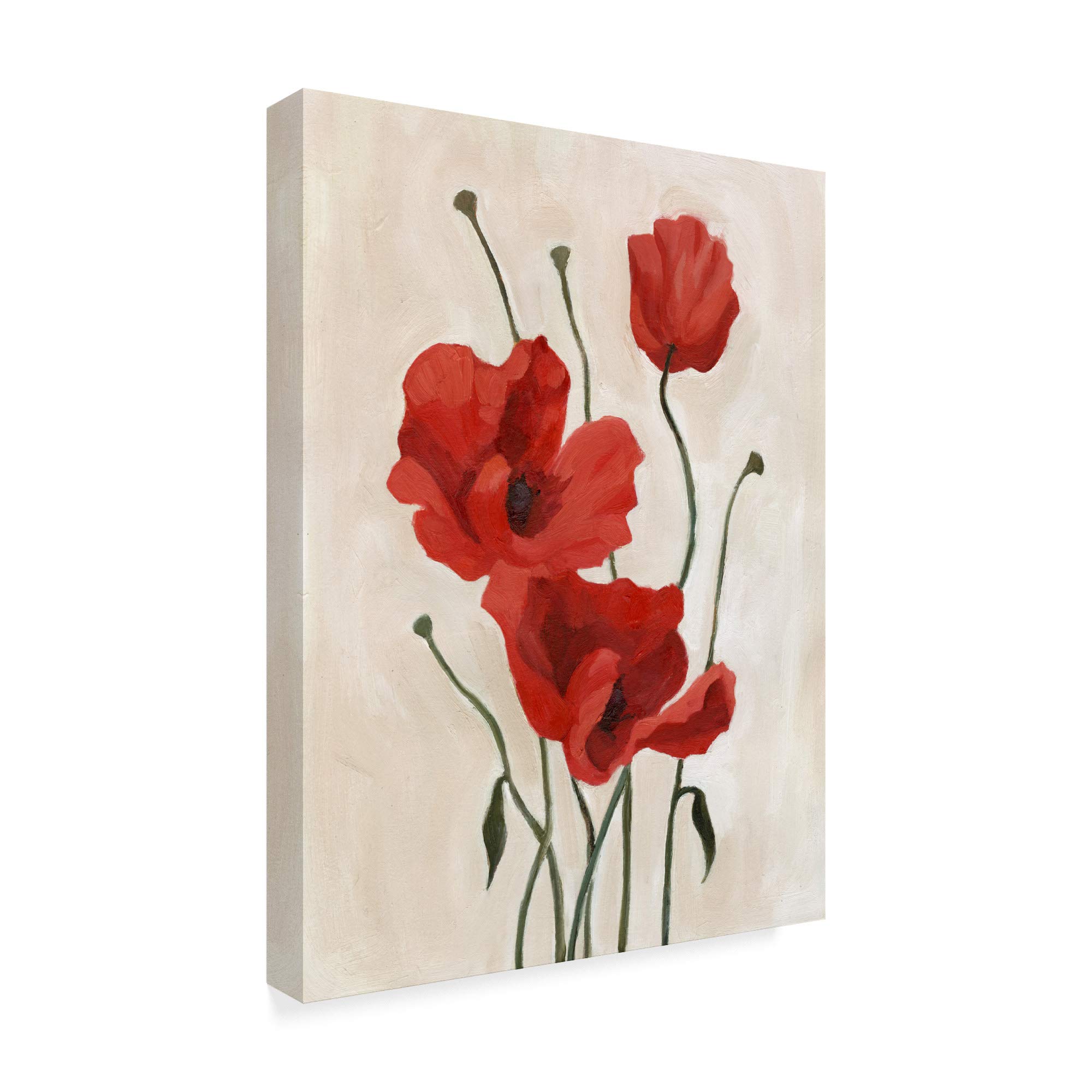 Emma Scarvey Poppy Bouquet II Fine Art Print - 18x24 Wall Decor for Living Room, Bedroom & Office - Floral Canvas Painting for Home & Gifts