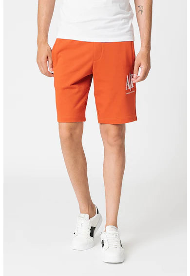 Armani Exchange Men's Orange Shorts with Triple Pockets - Casual Summer Shorts for Beach, Gym, and Outdoor Activities