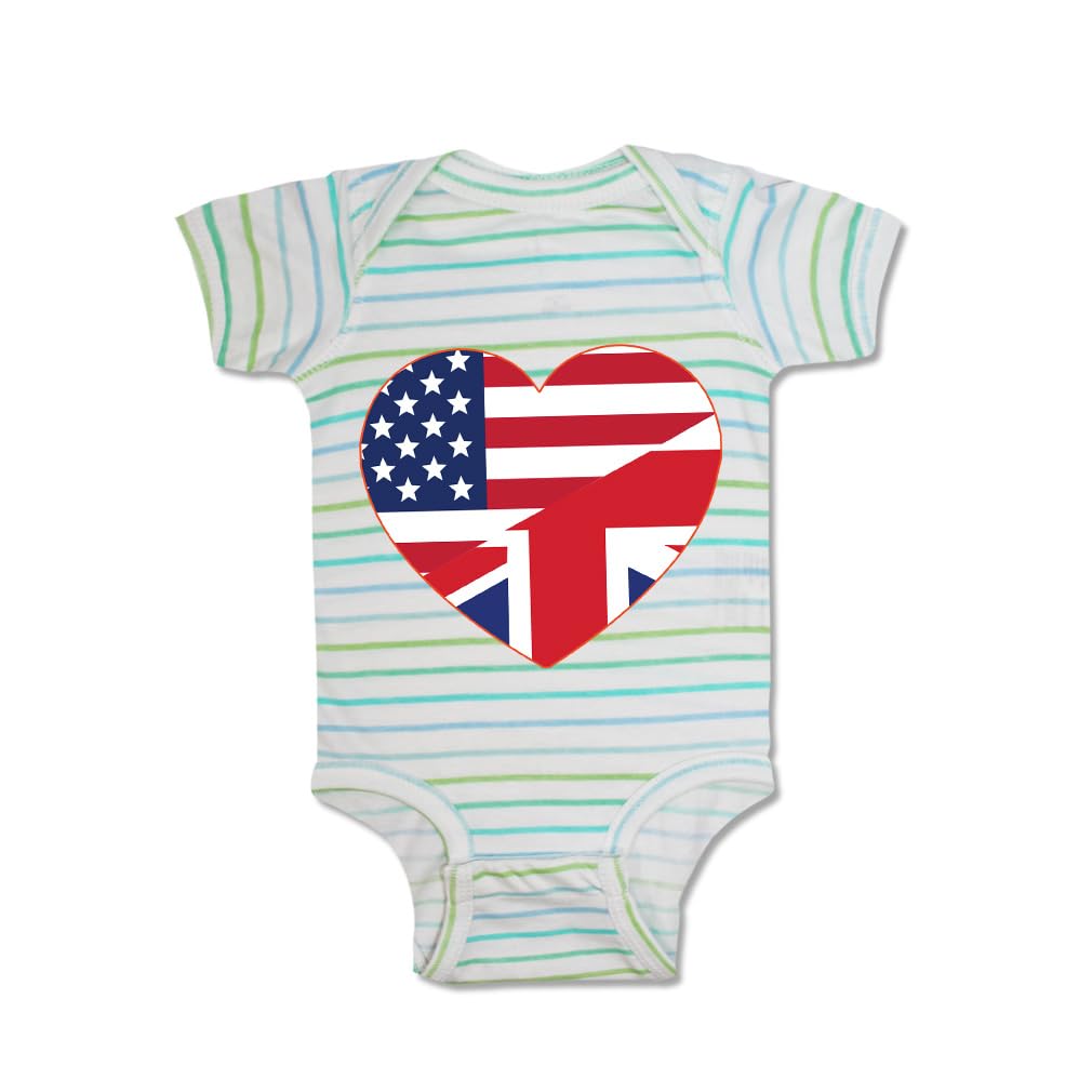 Cute Rascals Baby Bodysuit - USA UK Flag Cotton Onesie for Boys & Girls - Perfect for Holidays & Family Photos