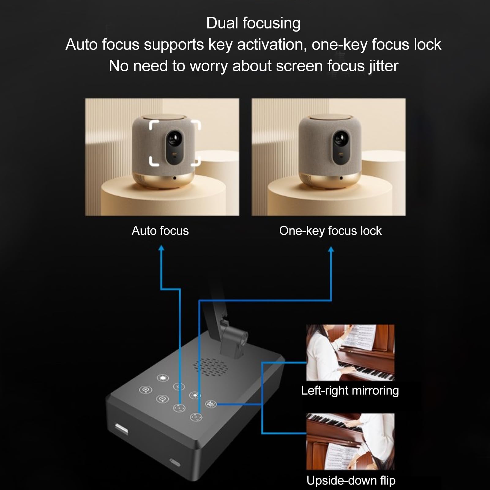 4K Ultra HD USB Document Camera - Foldable 360° Rotating Scanner with Adjustable Base & 3-Level LED Lighting | Portable for Windows, Mac OS X & Chrome | Perfect for Online Teaching, Remote Work & Document Digitizing