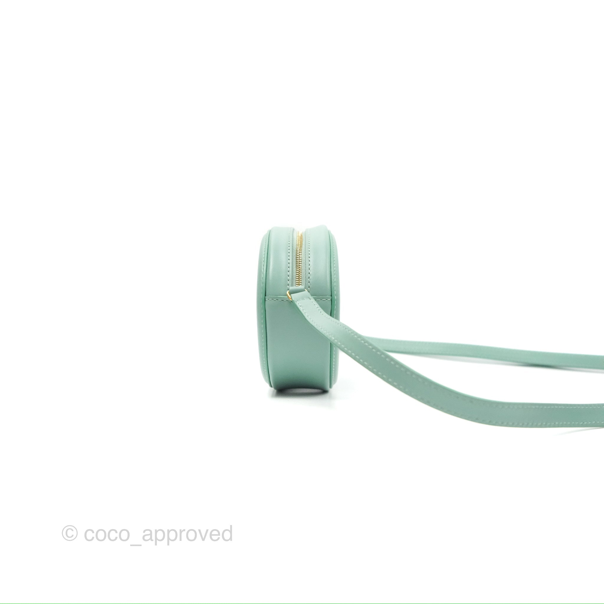 Celine Oval Bag Triomphe in Ice Mint Calfskin Leather - Luxury Crossbody Purse for Women, Perfect for Date Night & Evening Events