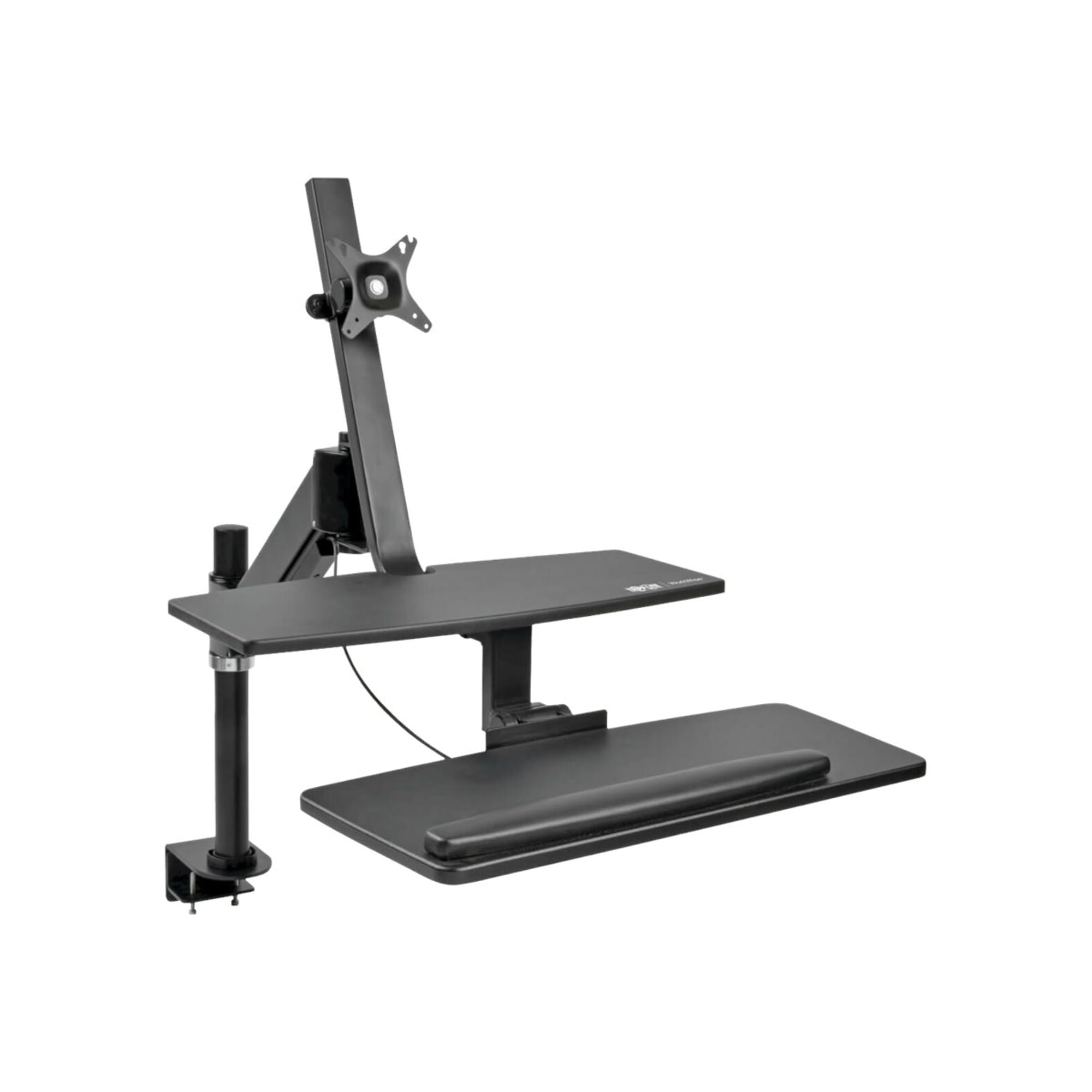 Tripp Lite Adjustable Sit Stand Desktop Workstation - Ergonomic Clamp-On Standing Desk Converter for Home & Office Workspace | Perfect for Computer, Laptop & Monitor Setup