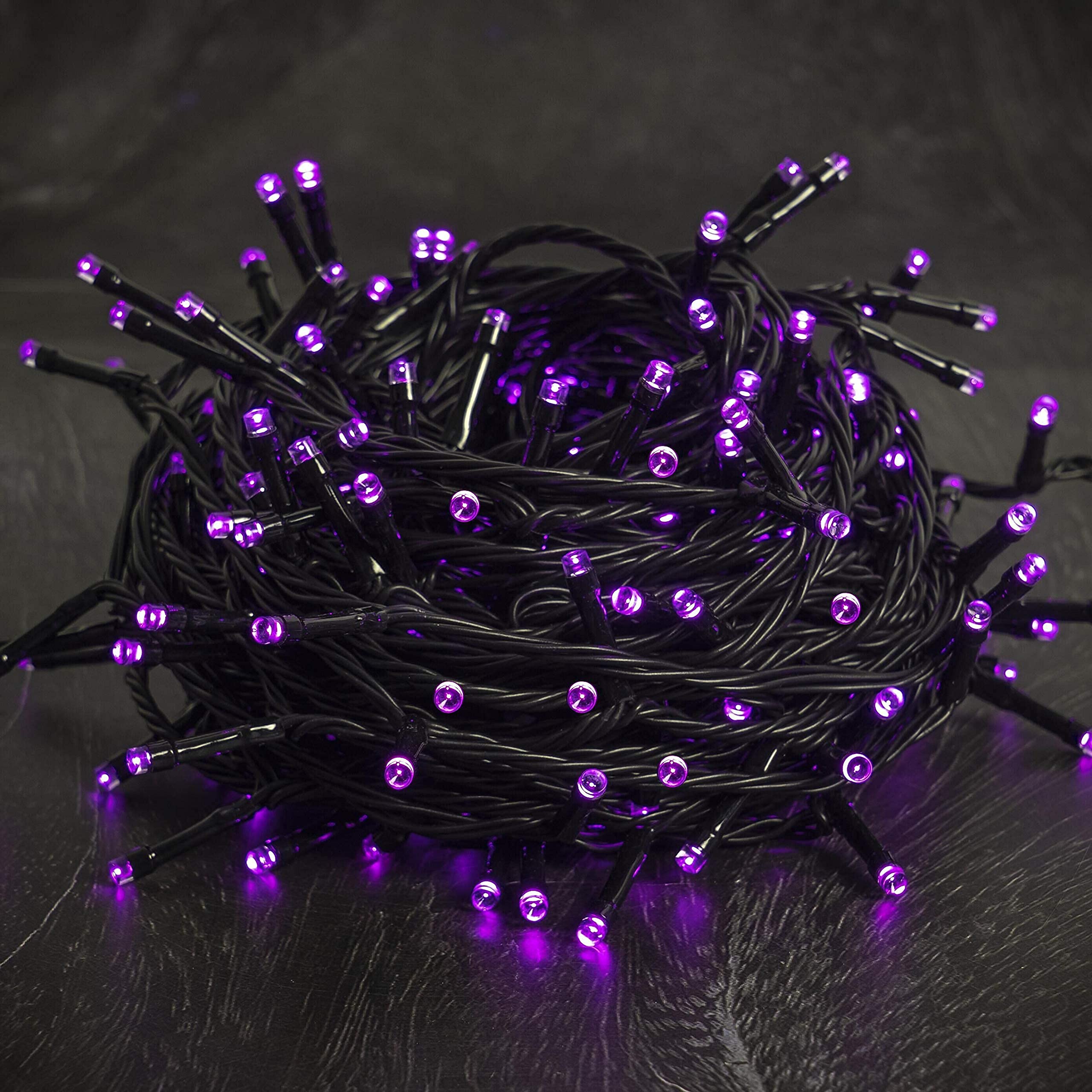300 LED Halloween String Lights - 98.5FT Waterproof Connectable Mini Lights with 8 Lighting Modes for Indoor Outdoor Decor | Perfect for Halloween, Christmas, Parties, Bedroom & Holiday Decorations (Purple)