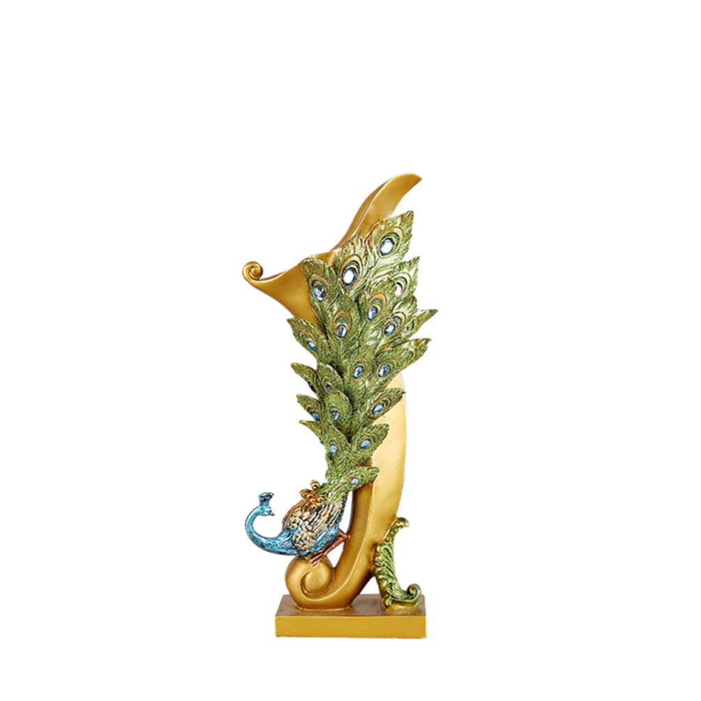 BESPORTBLE Resin Peacock Flower Vase - Elegant Desktop Decor for Home & Office | Decorative Plant Holder & Desk Topper | Perfect for Living Room, Bedroom, or Workspace Décor