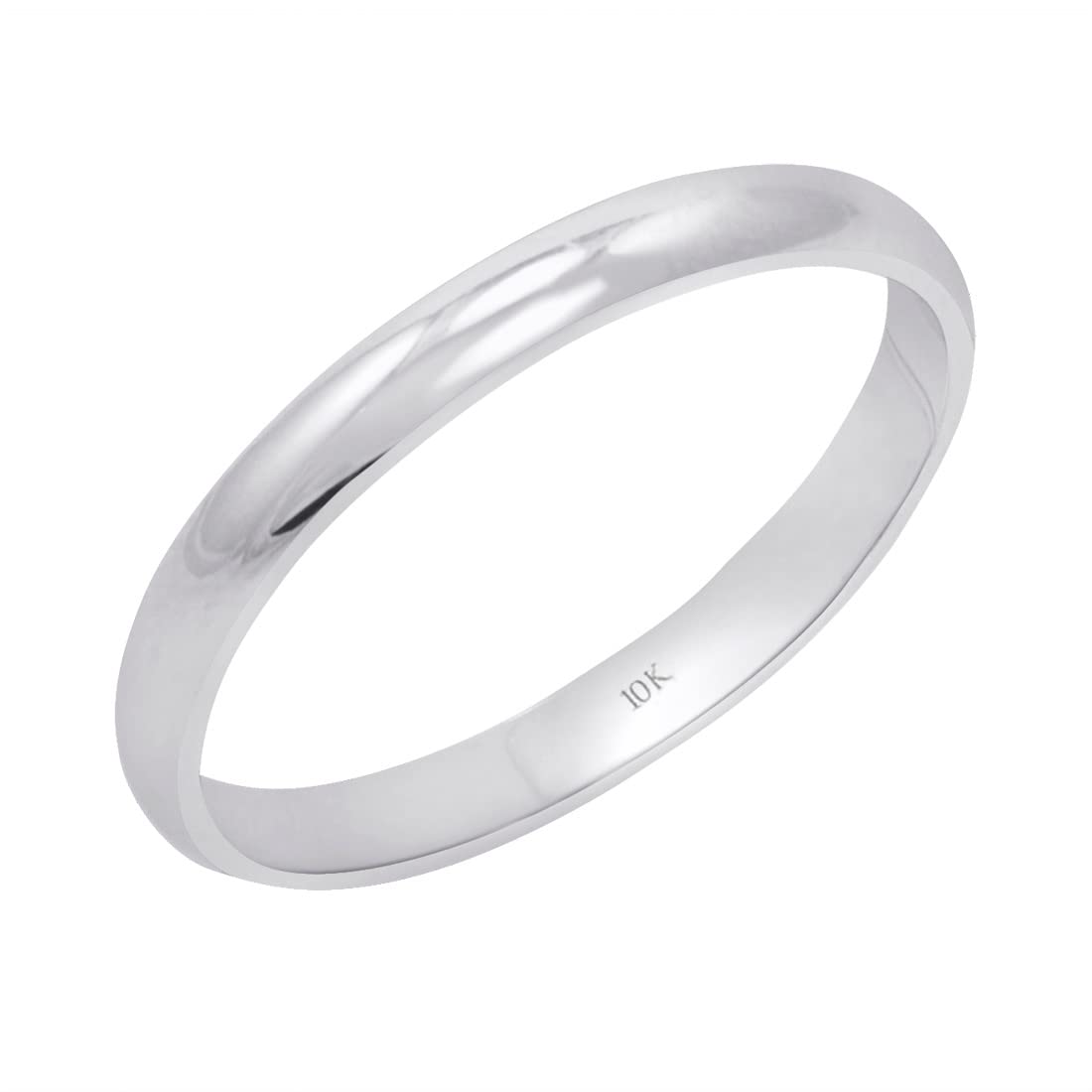 10K Gold Women's Wedding Band - Classic 2mm Plain Solid Gold Ring in White, Rose & Yellow Gold | Perfect for Engagement, Anniversary & Everyday Wear