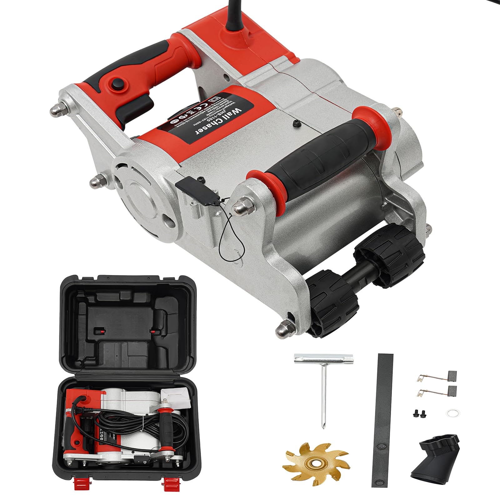 DYRABREST 1100W Electric Wall Chaser - Adjustable Grooving Depth 15-30mm, 25mm Slot Width, 1600r/min Speed - Perfect for Brick, Concrete & Tile Cutting - Ideal for Home Renovation, Construction & DIY Projects