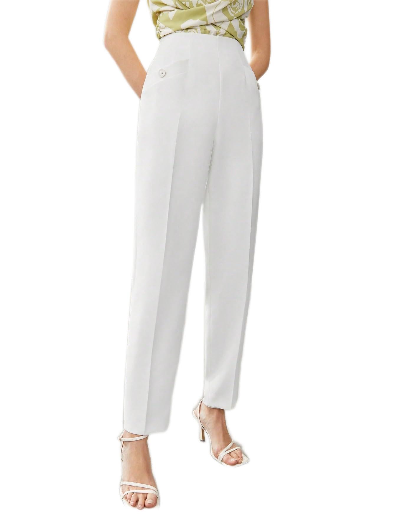 CLAIGH Women's Straight-Leg Dress Pants - Professional Office Work Pants for Business Casual & Formal Wear