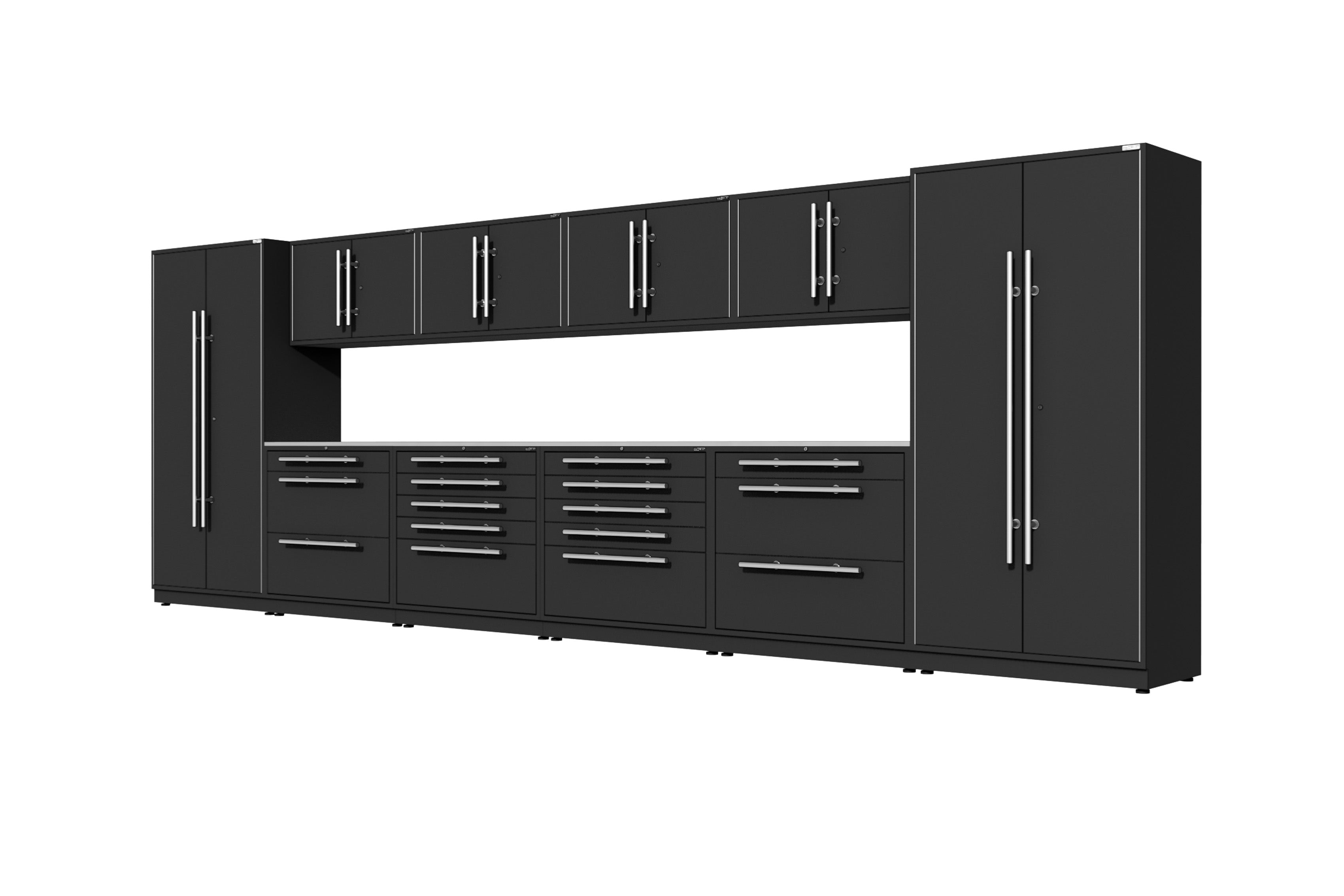 ProSlat LUX 240 Full Locker Preconfigured Array - Wall Mounted Garage Storage System for Tools, Sports Equipment & Home Organization