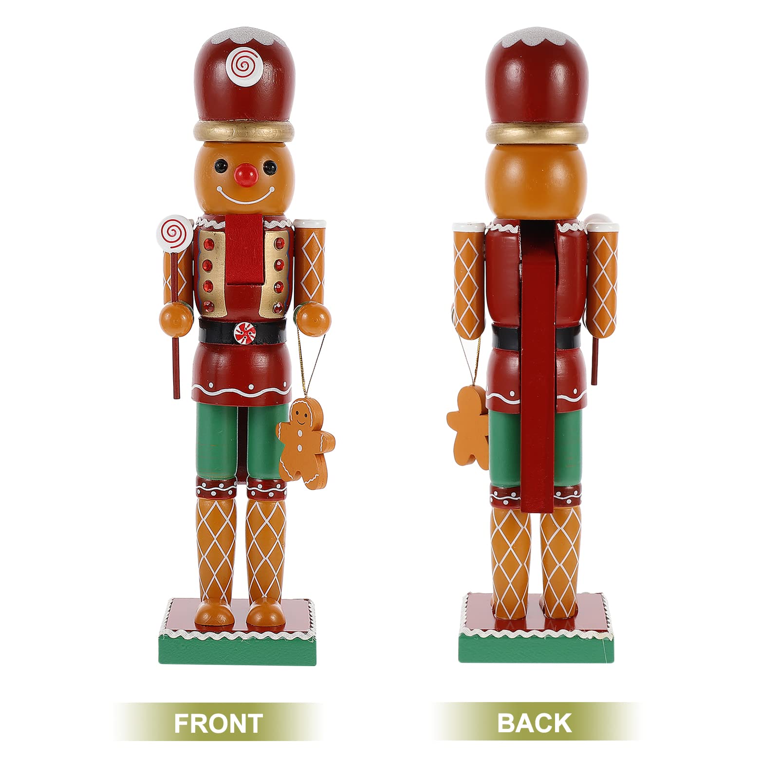 LUOZZY Wooden Christmas Nutcracker Decorations - Handcrafted Gingerbread Man Tabletop Decor for Holiday Parties, Home & Office Festive Decorations | Perfect for Christmas Tree, Mantel & Gift Exchange