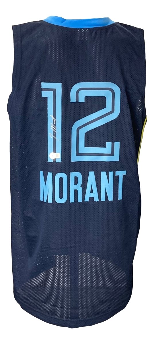 Authentic Ja Morant Signed Navy Blue Pro Style Basketball Jersey - Limited Edition Collectible for NBA Fans, Sports Memorabilia & Gift Ideas - Perfect for Display, Autograph Collections, and Basketball Enthusiasts