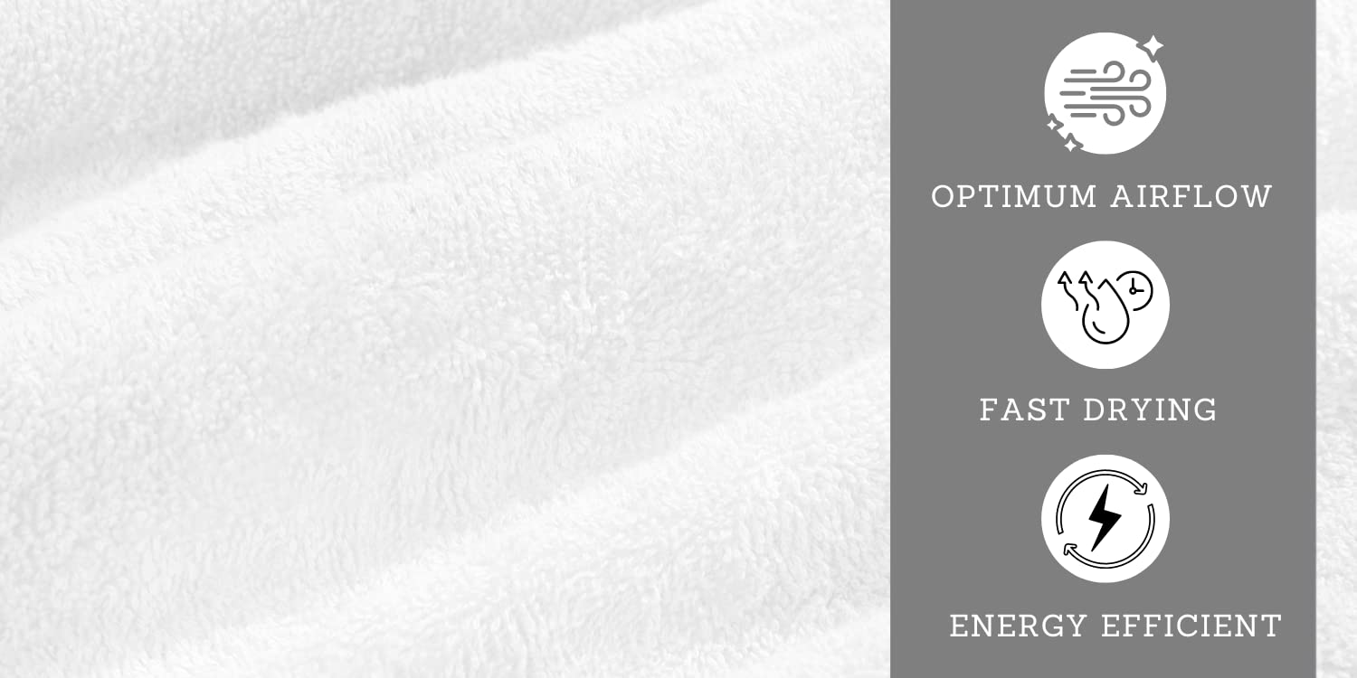 Premium White Cotton Bath Towel Set - 6 Pack Ultra Soft & Highly Absorbent Quick-Dry Terry Towels (24