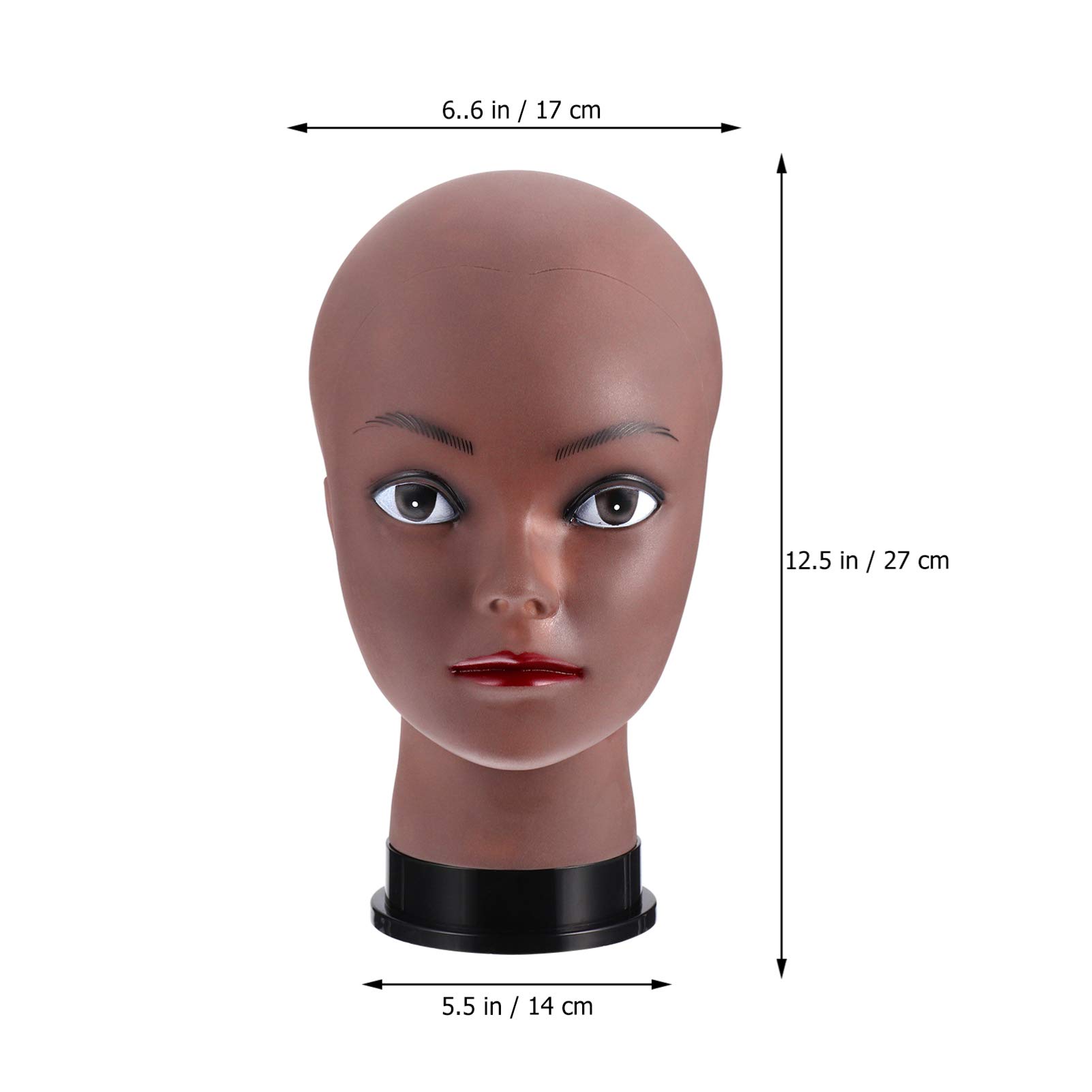 Beaupretty African Black Mannequin Head for Wig Making - PVC Hat Display Stand for Hairstyling Practice & Salon Training | Perfect for Cosmetology Students & Professional Stylists