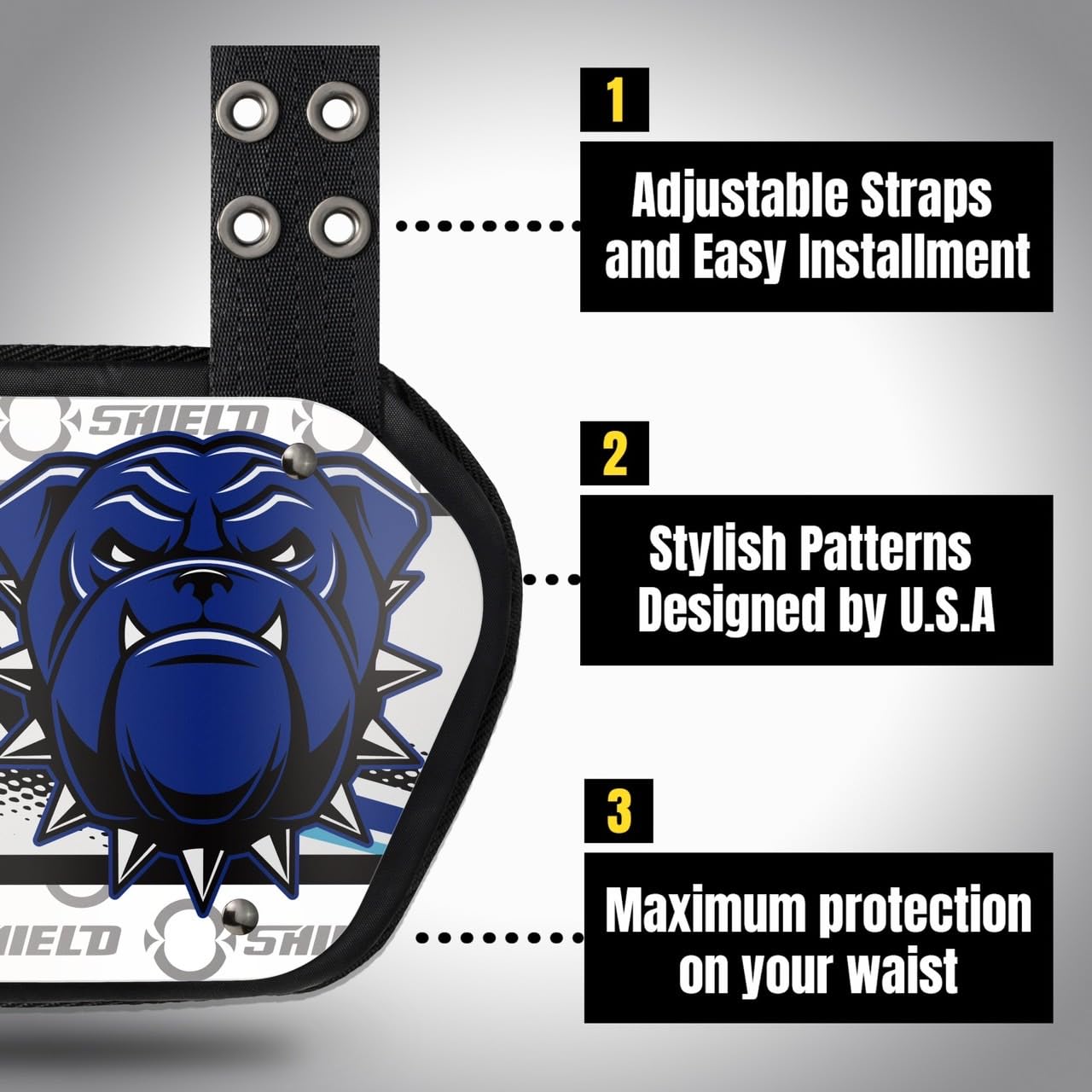 Danger Dog Football Back Plate - Protective Lower Back Pads for Football Players | Rear Protector Shield for Contact Sports | Perfect for Tackling, Blocking & Game Safety