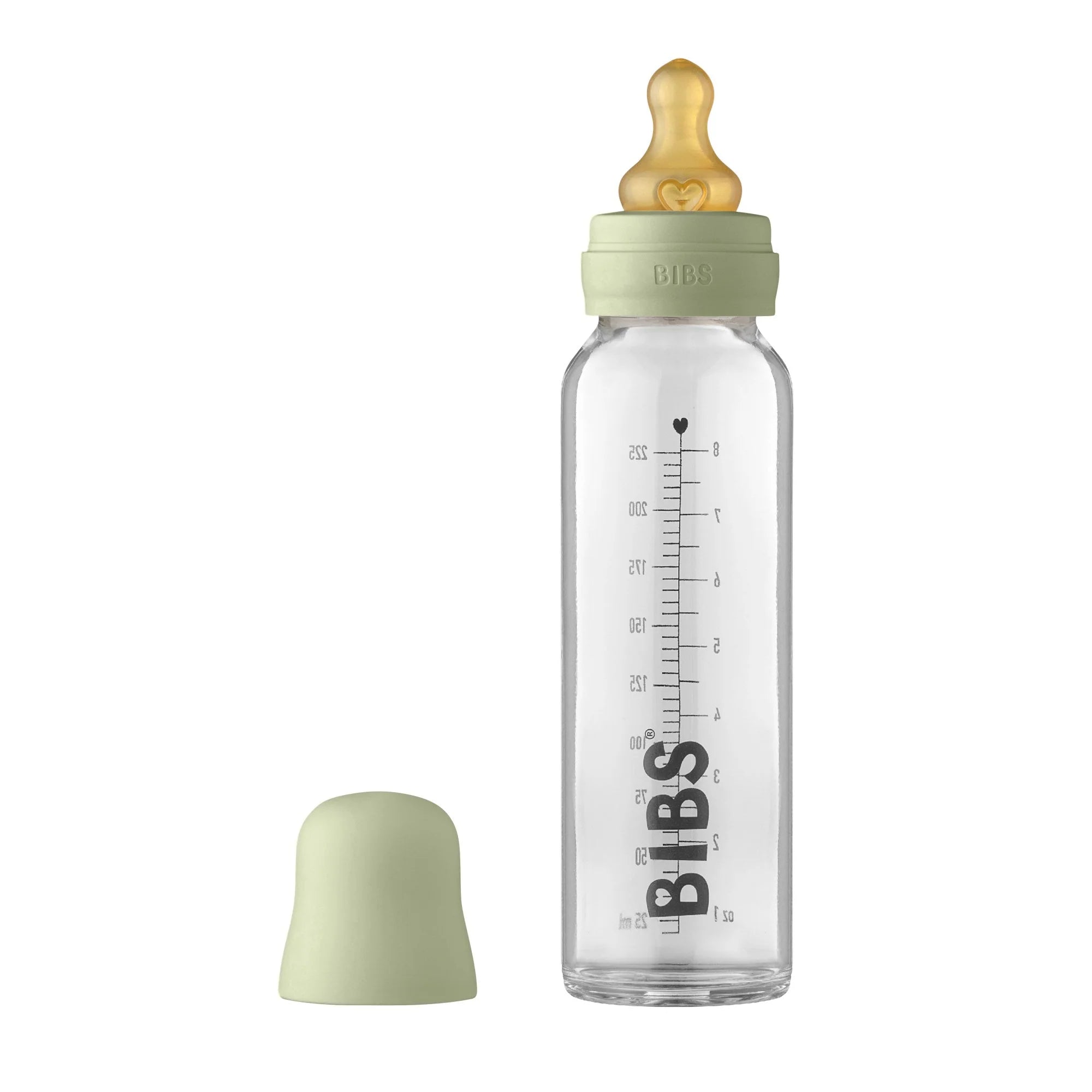 Premium Glass Baby Bottles Set - 225ml (8oz) with Soft Silicone Bibs - BPA-Free, Safe for Newborns & Infants - Perfect for Breastfeeding, Formula Feeding & On-the-Go Use