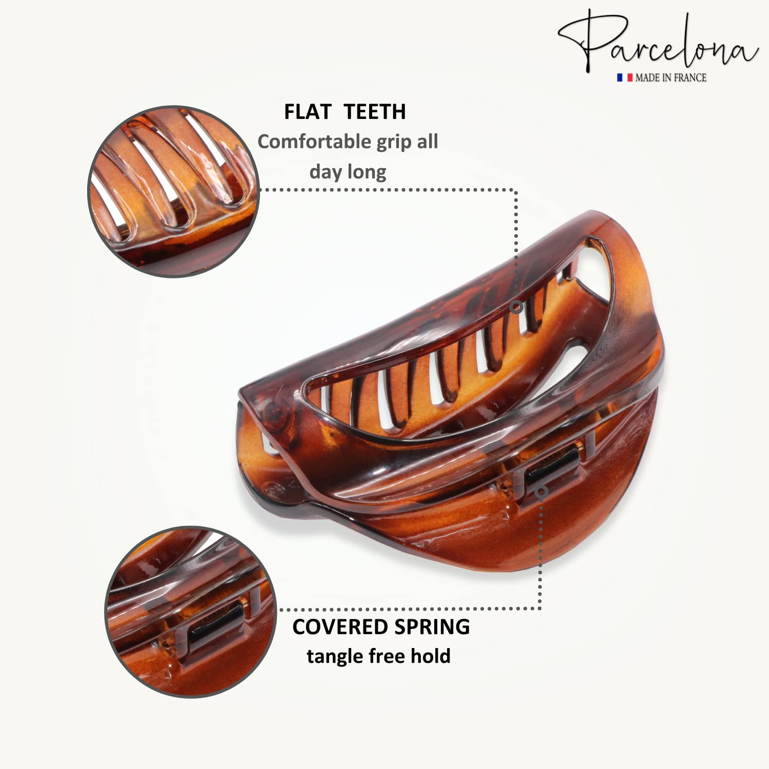 Parcelona French Vrille Small Tortoise Shell 2 3/4