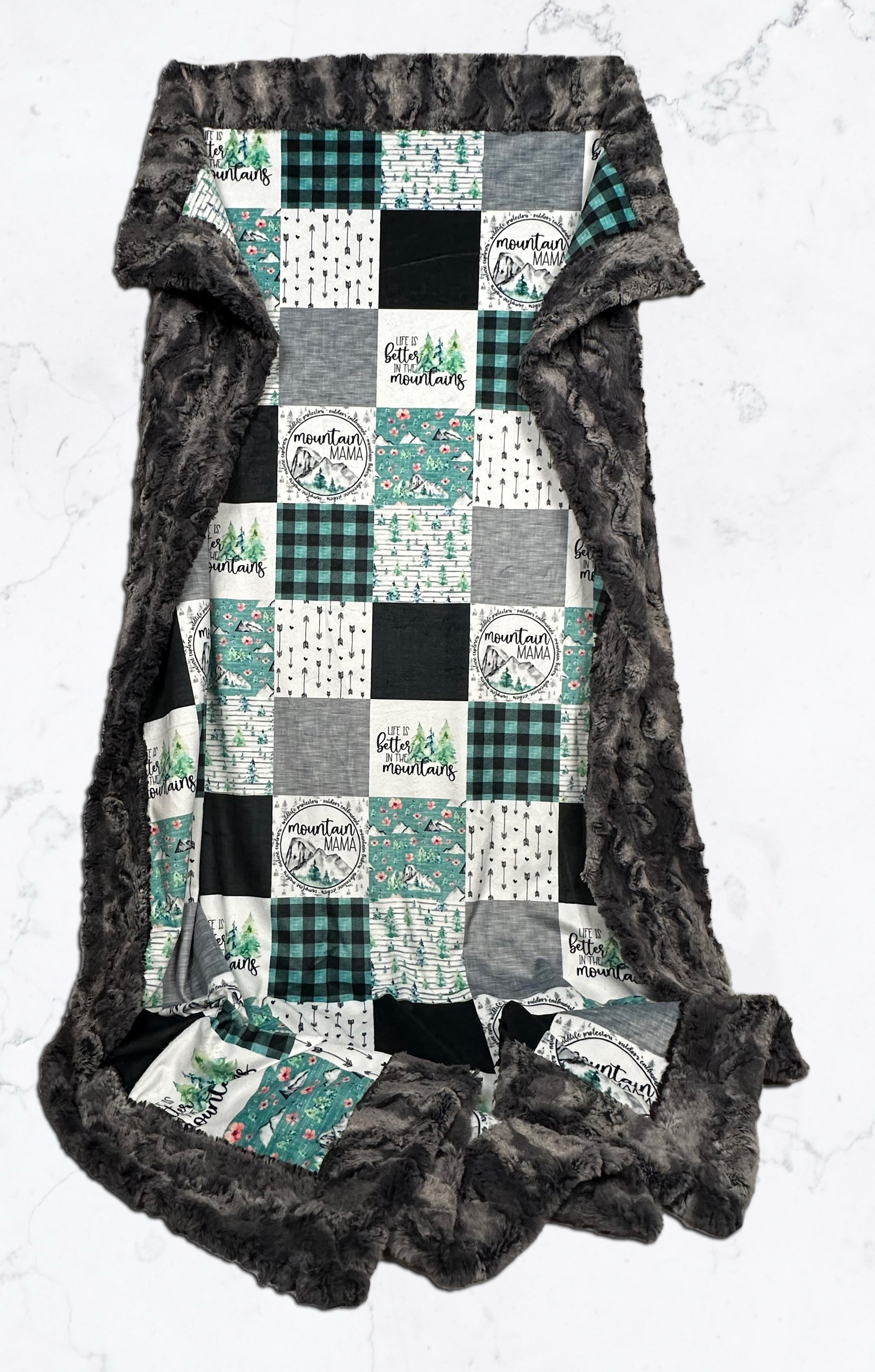 Premium Large Adult Blanket 54x79 Inches - Mountain Mama Wild Rabbit Luxe Cuddle Throw - Ultra Soft Spoonflower Quality - Perfect for Cozy Nights, Couch Lounging & Gift Giving