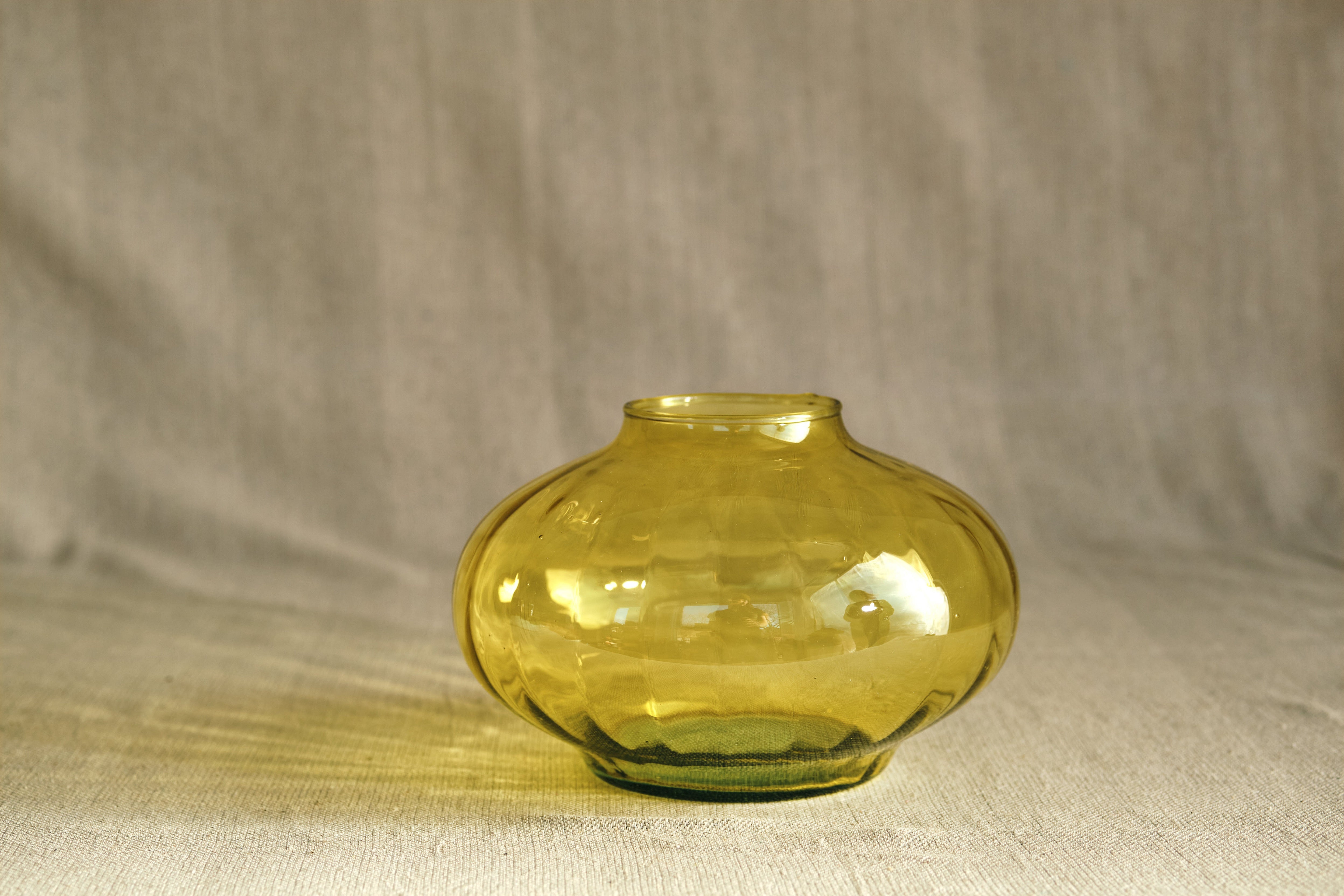 Elegant Low Yellow Glass Vase - Modern Home Decor for Centerpieces, Wedding Flowers & Tabletop Arrangements