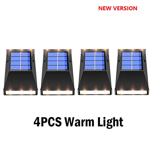 Solar Powered LED Outdoor Lights - Waterproof Wall Lamps for Garden, Patio & Street Lighting (4 Pack Warm White) - Perfect for Pathway, Driveway & Landscape Decoration