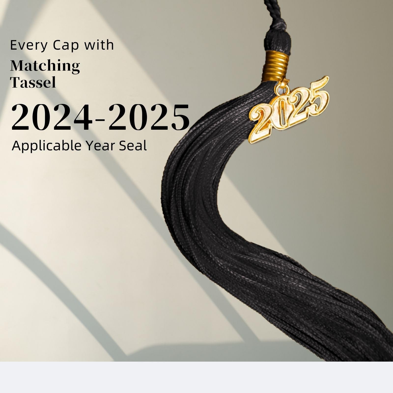 6Pcs Graduation Cap and Gown Set with Matching Tassels - 2024 & 2025 Year Charms - Unisex Matte Finish for High School & University - Perfect for Commencement Ceremonies, Graduation Photos & Celebrations