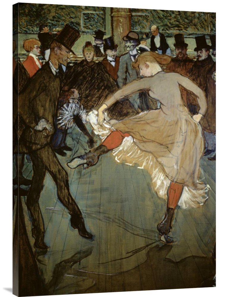 Henri Toulouse-Lautrec Dance at The Moulin Rouge Canvas Art Print - High Quality Giclee Reproduction - Vintage French Poster Wall Decor for Living Room, Bedroom & Office