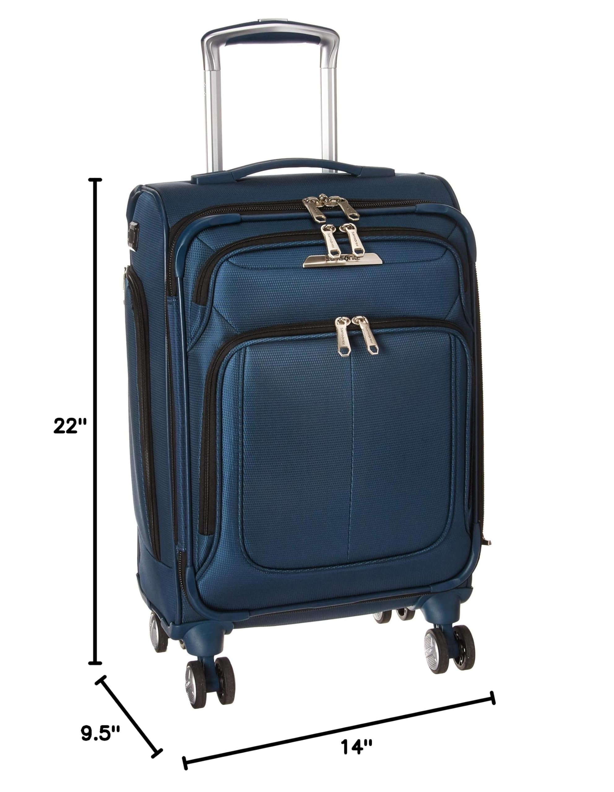 Samsonite Solyte DLX Softside Expandable Carry-On Luggage with 360° Spinner Wheels, 20-Inch Lightweight Suitcase - Perfect for Business Travel & Weekend Getaways (Iris Blue)