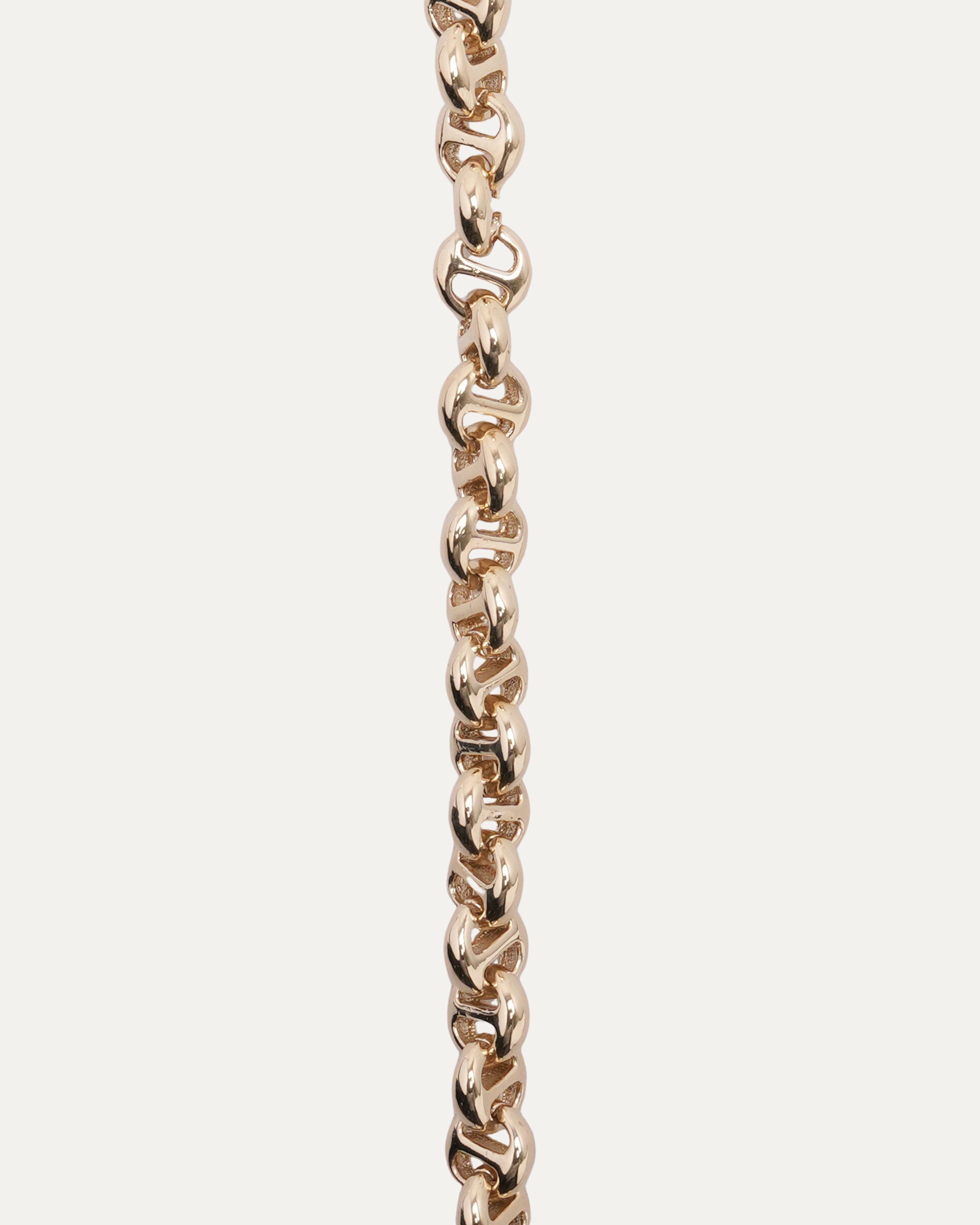 5MM 18K Yellow Gold Open Link Necklace with Diamond Toggle Clasp - Elegant Layering Piece for Women, Perfect for Weddings, Anniversaries & Special Occasions