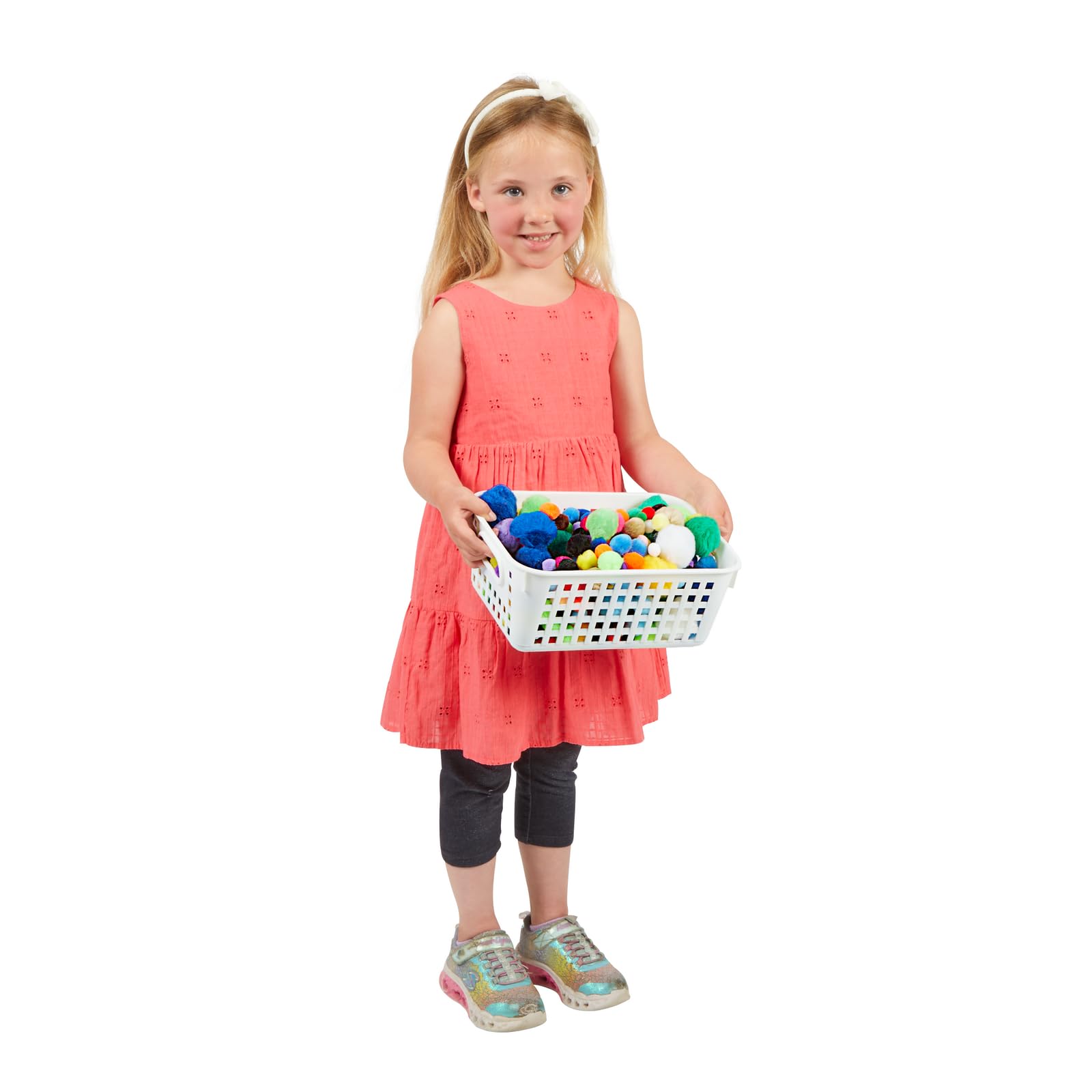 Medium Plastic Book Baskets - 12 Pack White, 11