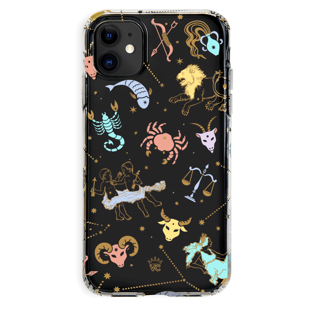 Zodiac Sign Clear iPhone Case - Slim Protective Cover for iPhone 12/13/14/15 Pro Max - Perfect for Daily Use, Work & Travel