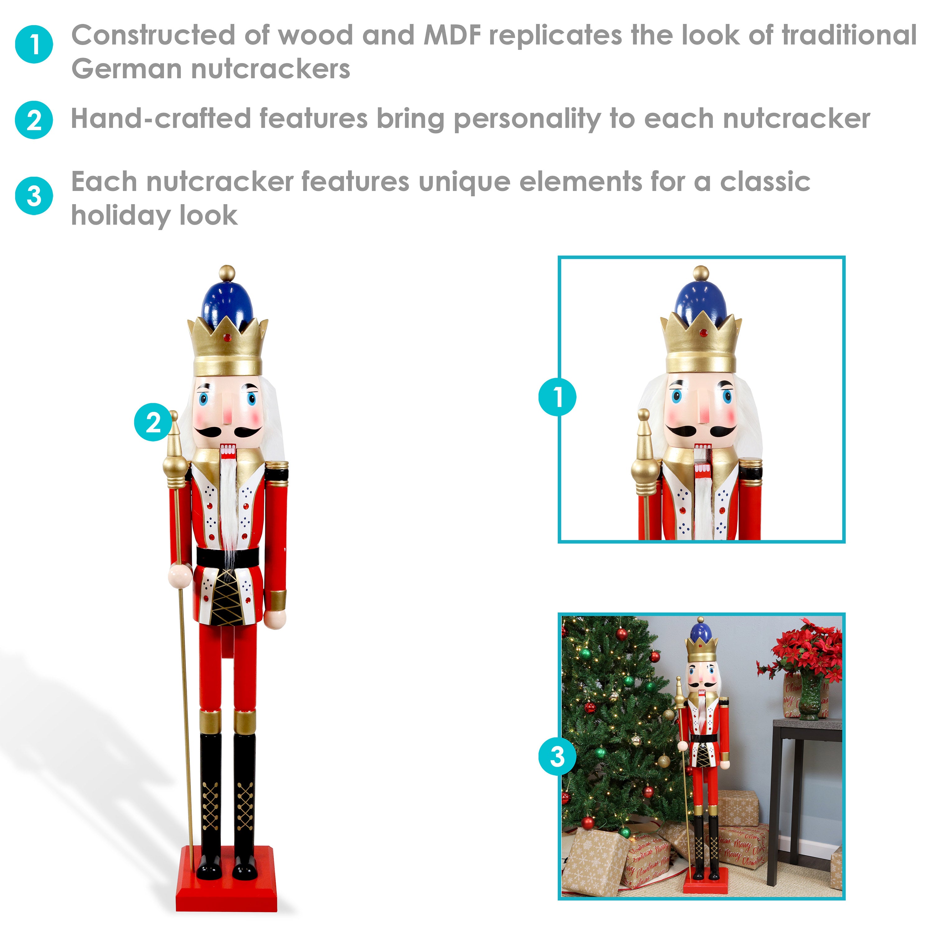 Sunnydaze Balthazar the Protector Indoor Nutcracker Statue - 48