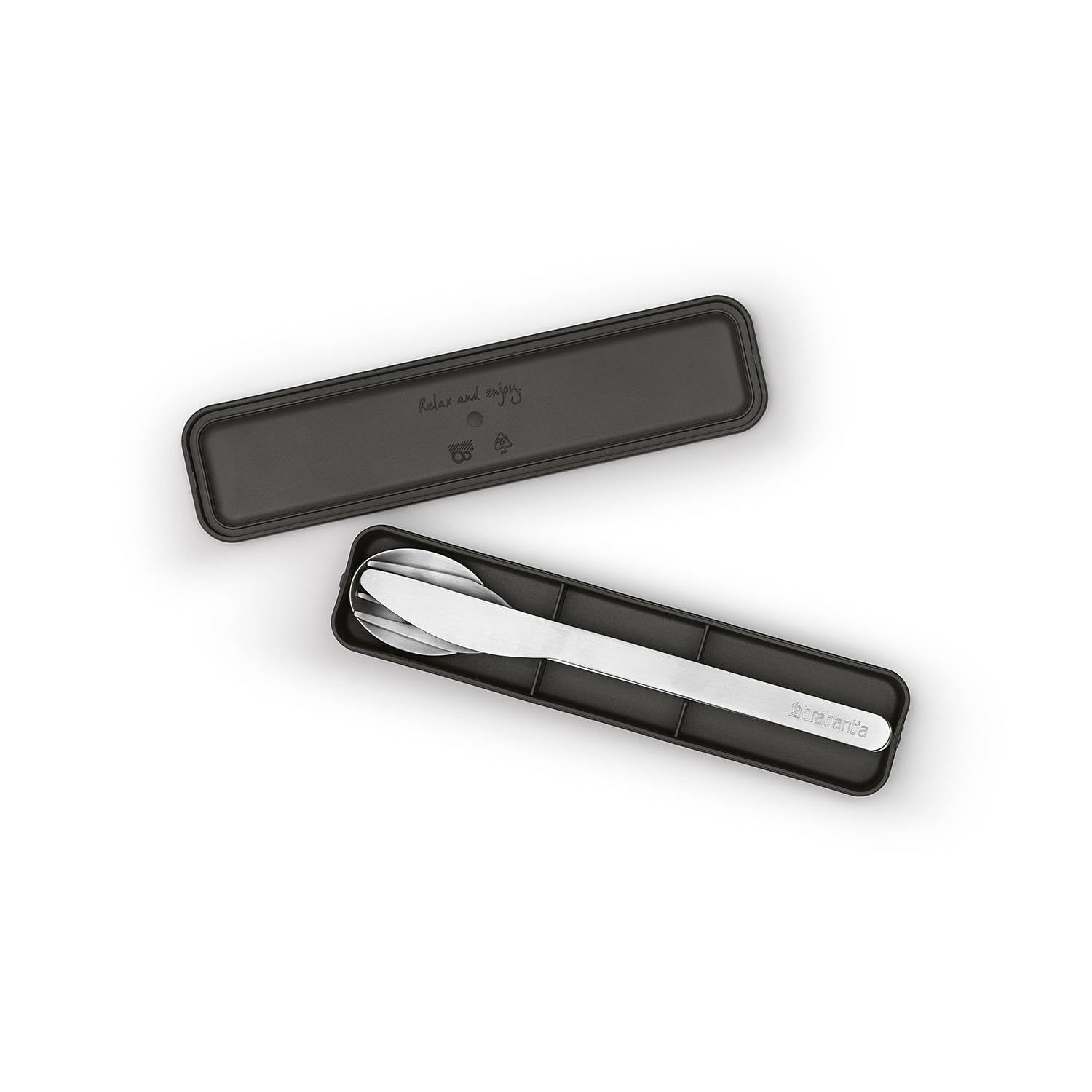 Premium 3-Piece Make & Take Cutlery Set - Knife, Fork & Spoon - Dark Grey - Perfect for Camping, Picnics & Outdoor Dining