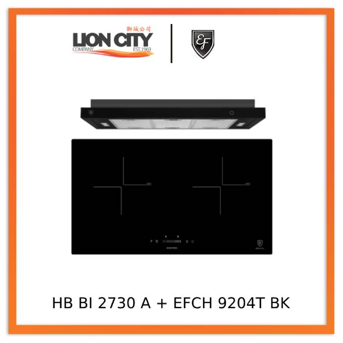 EF HB BI 2730 A 70CM Built-in Induction Cooktop with EFCH 9204T BK 90CM Range Hood - Perfect for Modern Kitchens, Home Cooking & Professional Chefs
