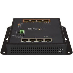 8 Port (4 PoE+) Gigabit Industrial Managed Ethernet Switch - Wall Mountable with Front Access - Rugged IP30 Metal Housing - Ideal for Factory Automation, Surveillance Systems & Harsh Environments