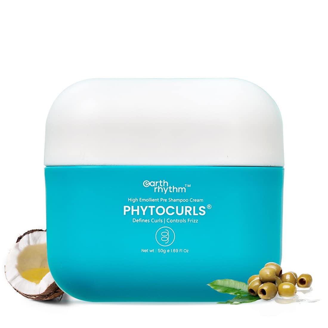 Earth Rhythm Phyto Curls Pre Shampoo Hair Mask with Murumuru Butter - Defines Curls, Smoothens & Moisturizes Dry, Frizzy & Curly Hair - 50g (1 Count) | Perfect for Pre-Wash Hydration & Curly Hair Care Routine