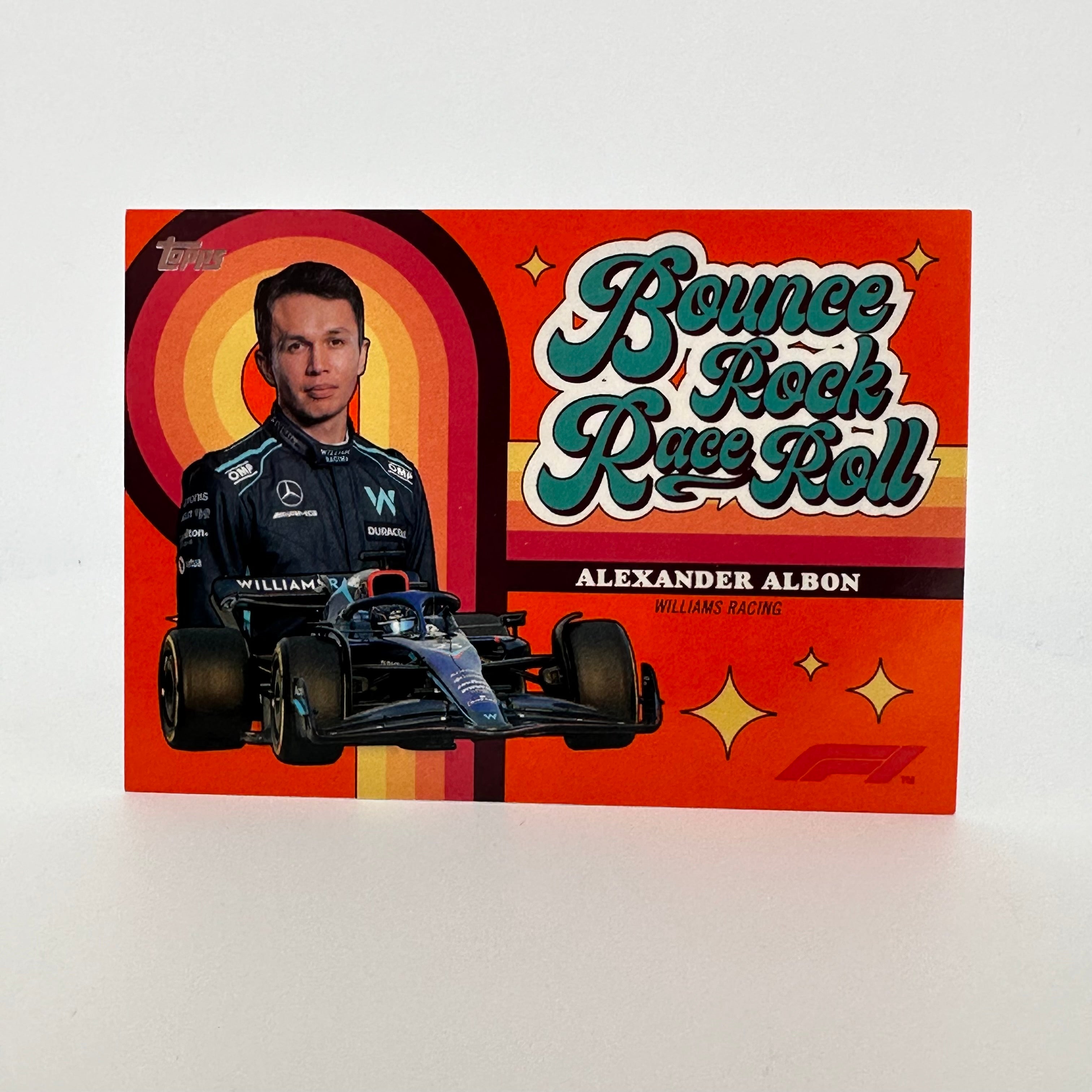 2022 Topps Formula 1 Alexander Albon Orange 3/25 Racing Card - Bounce, Rock, Race, Roll - Perfect for F1 Collectors, Sports Memorabilia Enthusiasts, and Racing Fans Display