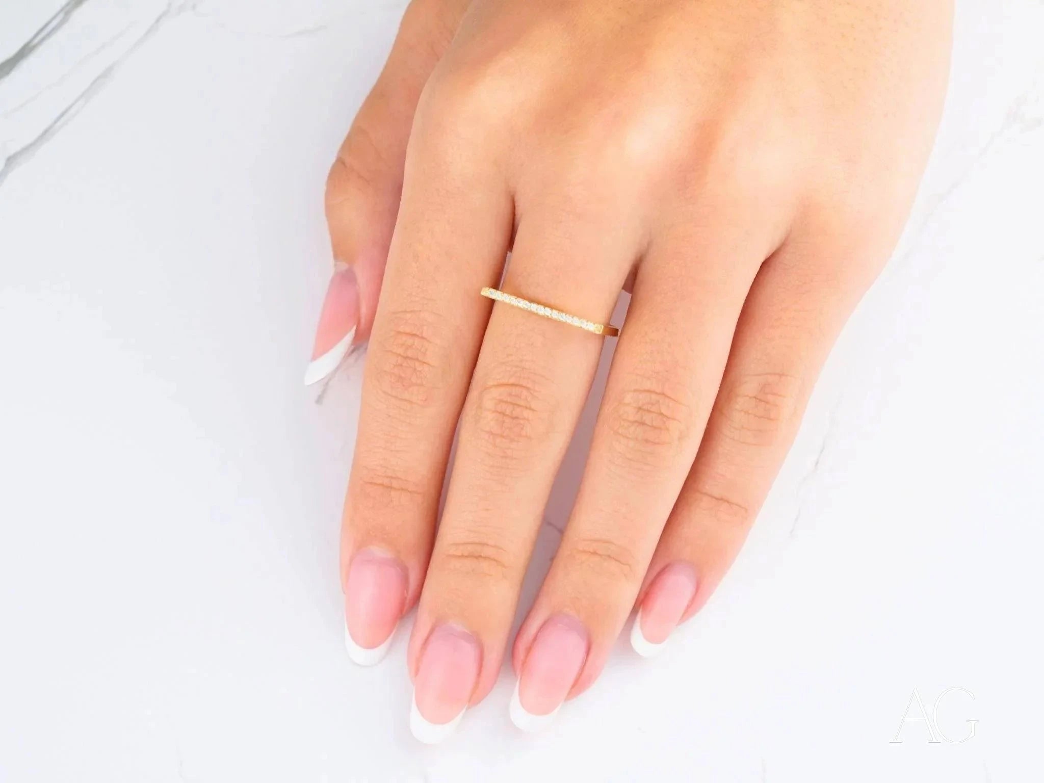 18k Yellow Gold Square CZ Ring for Women - Elegant Cubic Zirconia Engagement & Wedding Band - Perfect for Anniversaries, Promises and Special Occasions