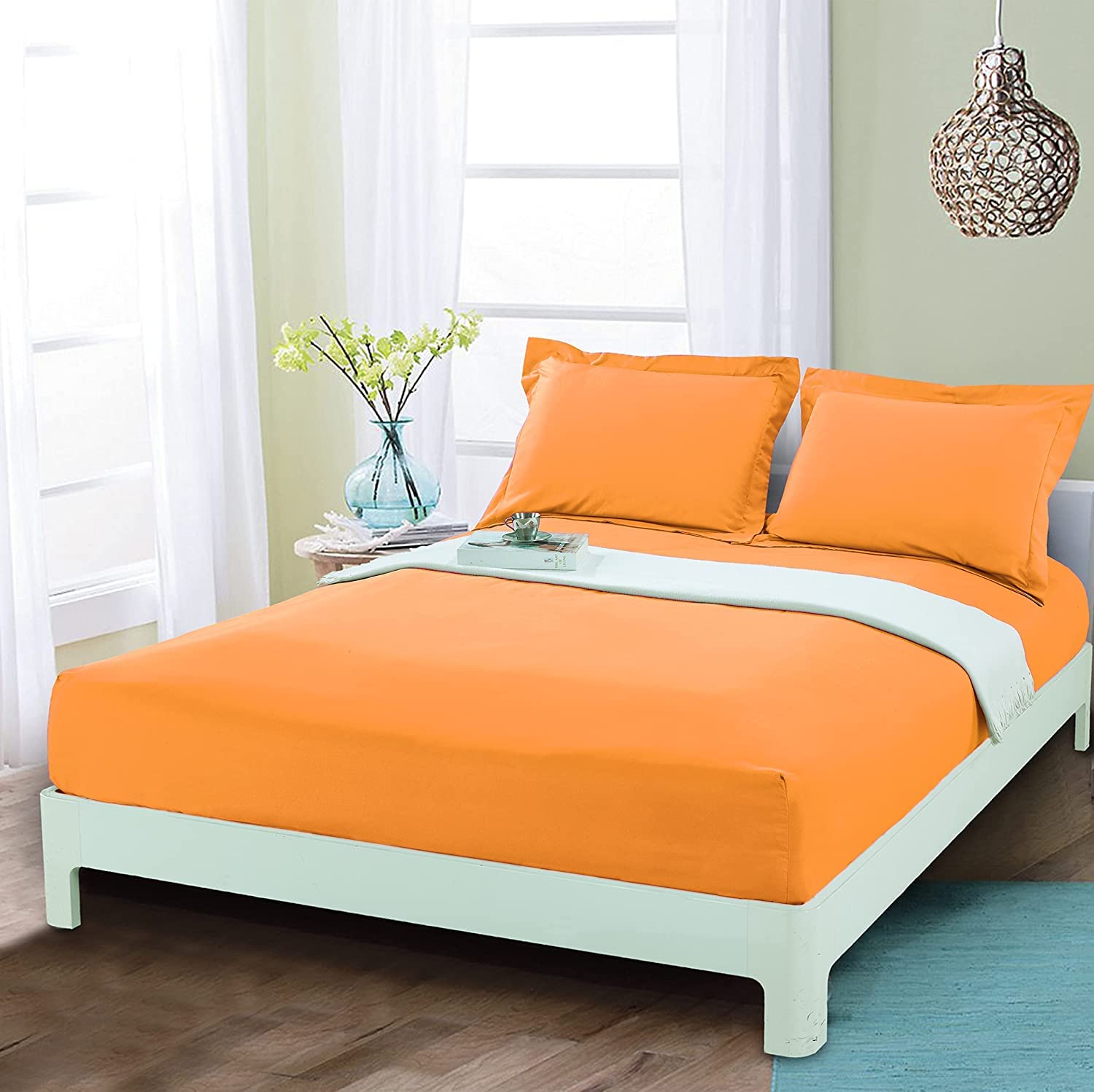 Premium 600 Thread Count 100% Pure Egyptian Cotton 4-Piece Cal-King Bed Sheet Set - Super Soft, Long Staple, Stretchable Deep Pocket (Fits 21
